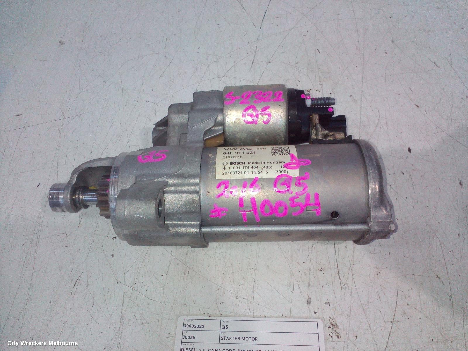 AUDI Q5 STARTER, DIESEL, 2.0, CNHA CODE, BOSCH, 8R, 11/2012 - 01/2017 - Image 2