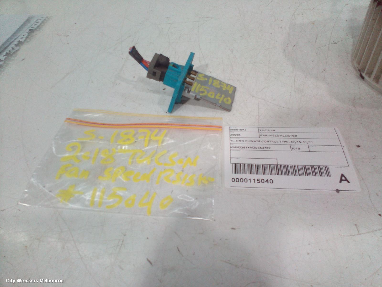 HYUNDAI TUCSON FAN SPEED RESISTOR, TL, NON CLIMATE CONTROL TYPE, 07/2015 - 01/2021 - Image 2