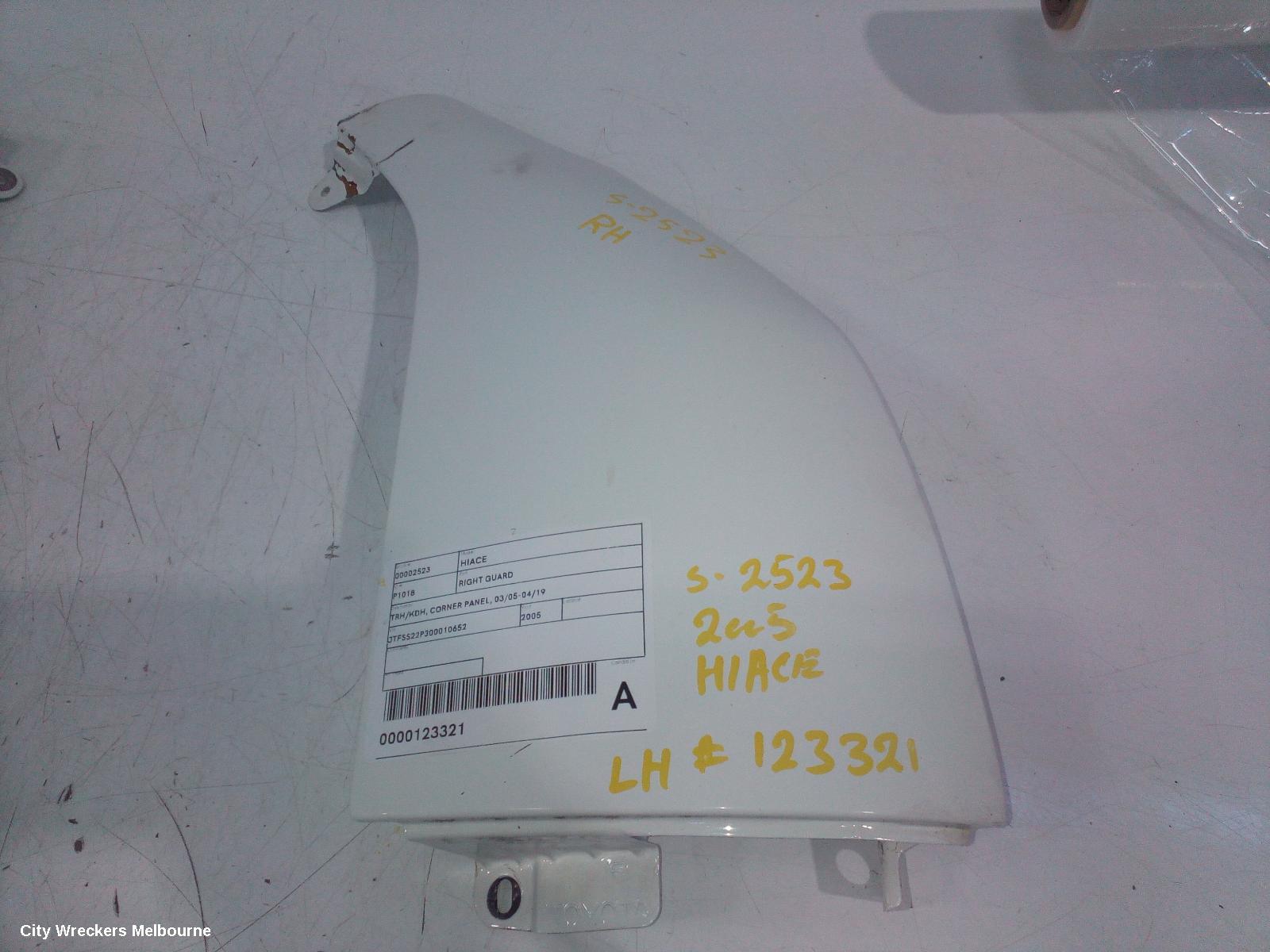 TOYOTA HIACE RIGHT GUARD, TRH/KDH, CORNER PANEL, 03/2005 - 04/2019 - Image 2
