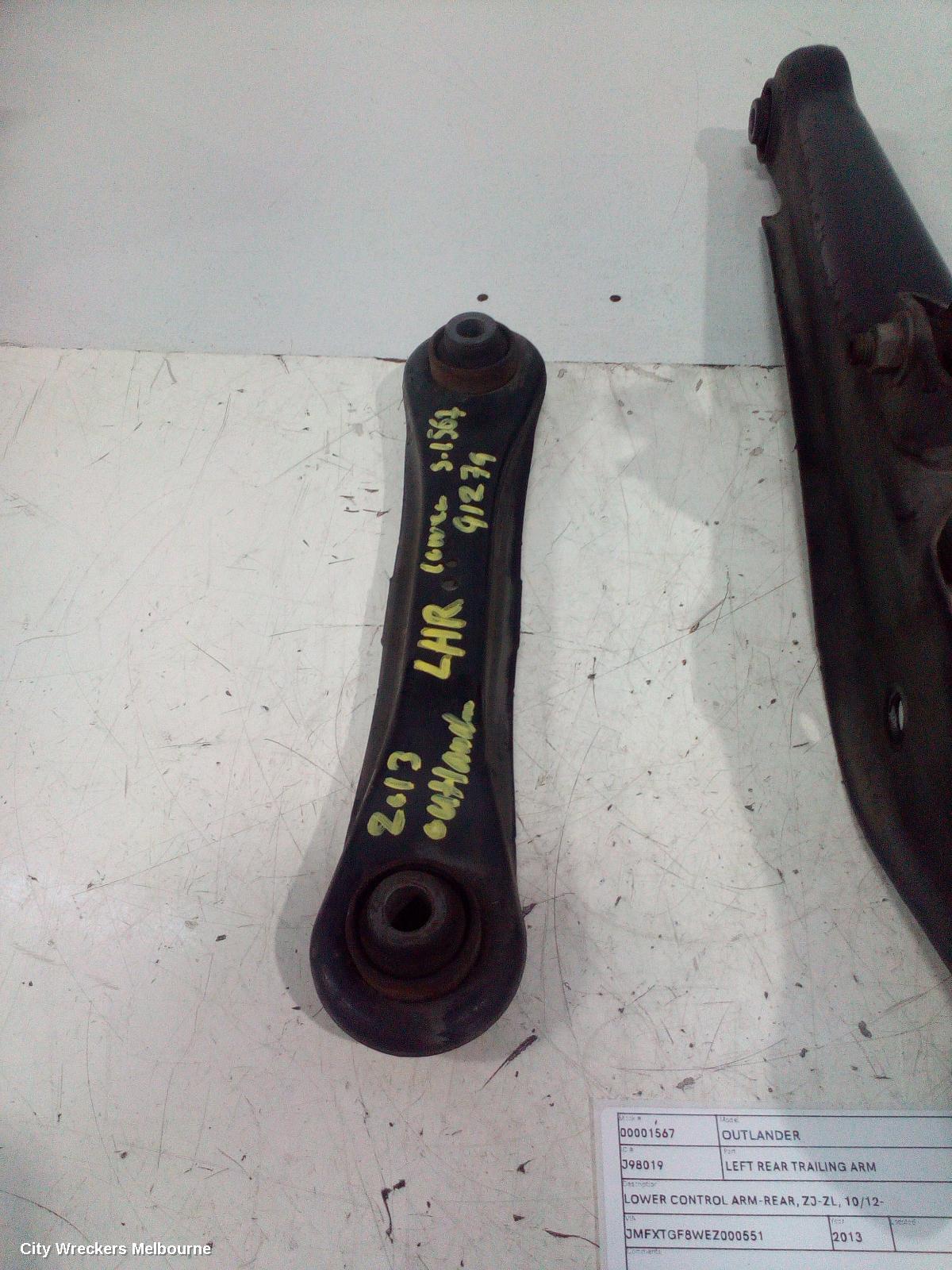 MITSUBISHI OUTLANDER LEFT REAR TRAILING ARM, LOWER CONTROL ARM-REAR, ZJ-ZL, 10/2012 ONWARDS - Image 2