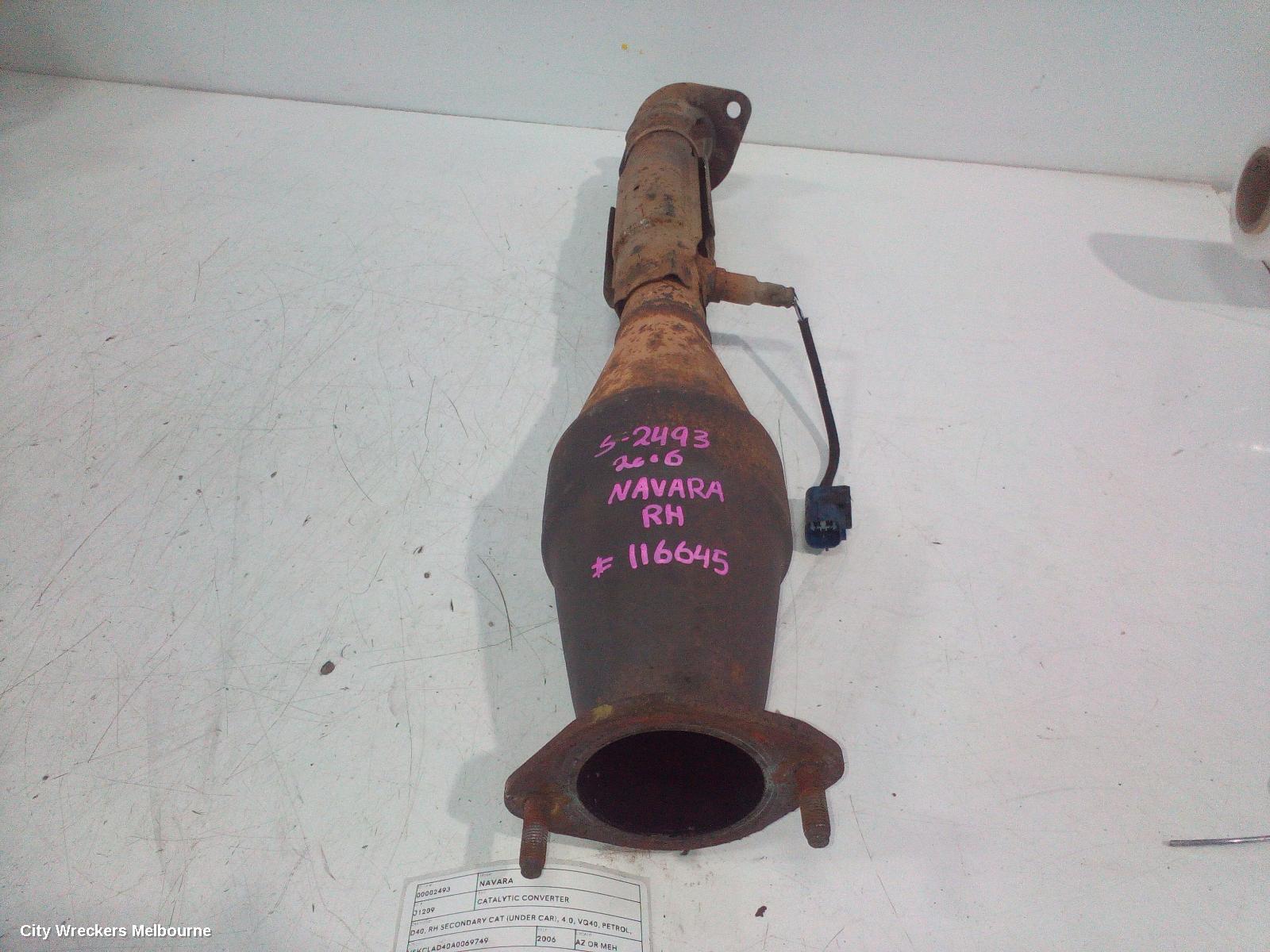 NISSAN NAVARA CATALYTIC CONVERTER, D40, RH SECONDARY CAT (UNDER CAR), 4.0, VQ40, PETROL, 09/2005 - 12/2011 - Image 2