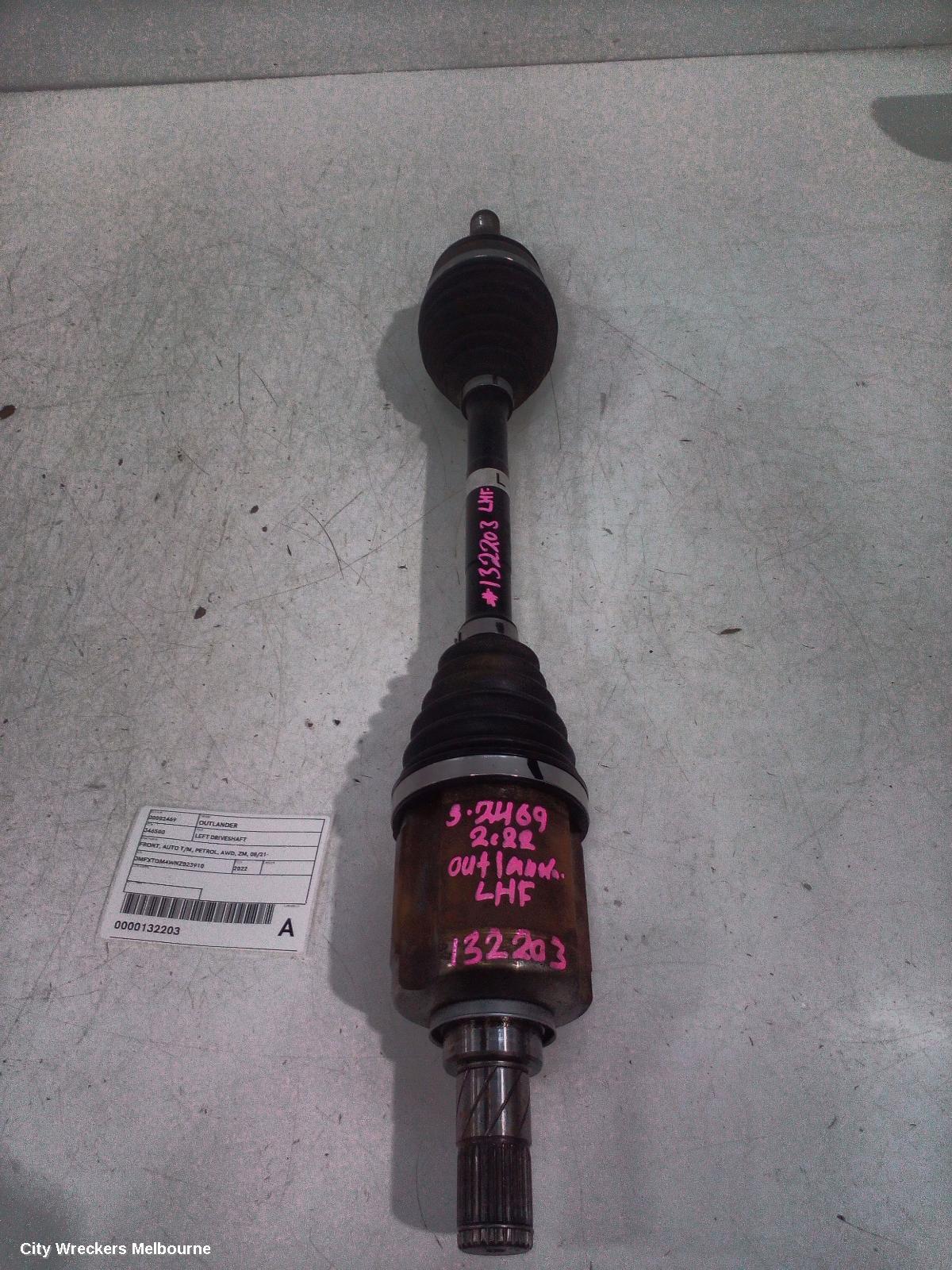 MITSUBISHI OUTLANDER LEFT DRIVESHAFT, FRONT, AUTO T/M, PETROL, AWD, ZM, 08/2021 ONWARDS - Image 2