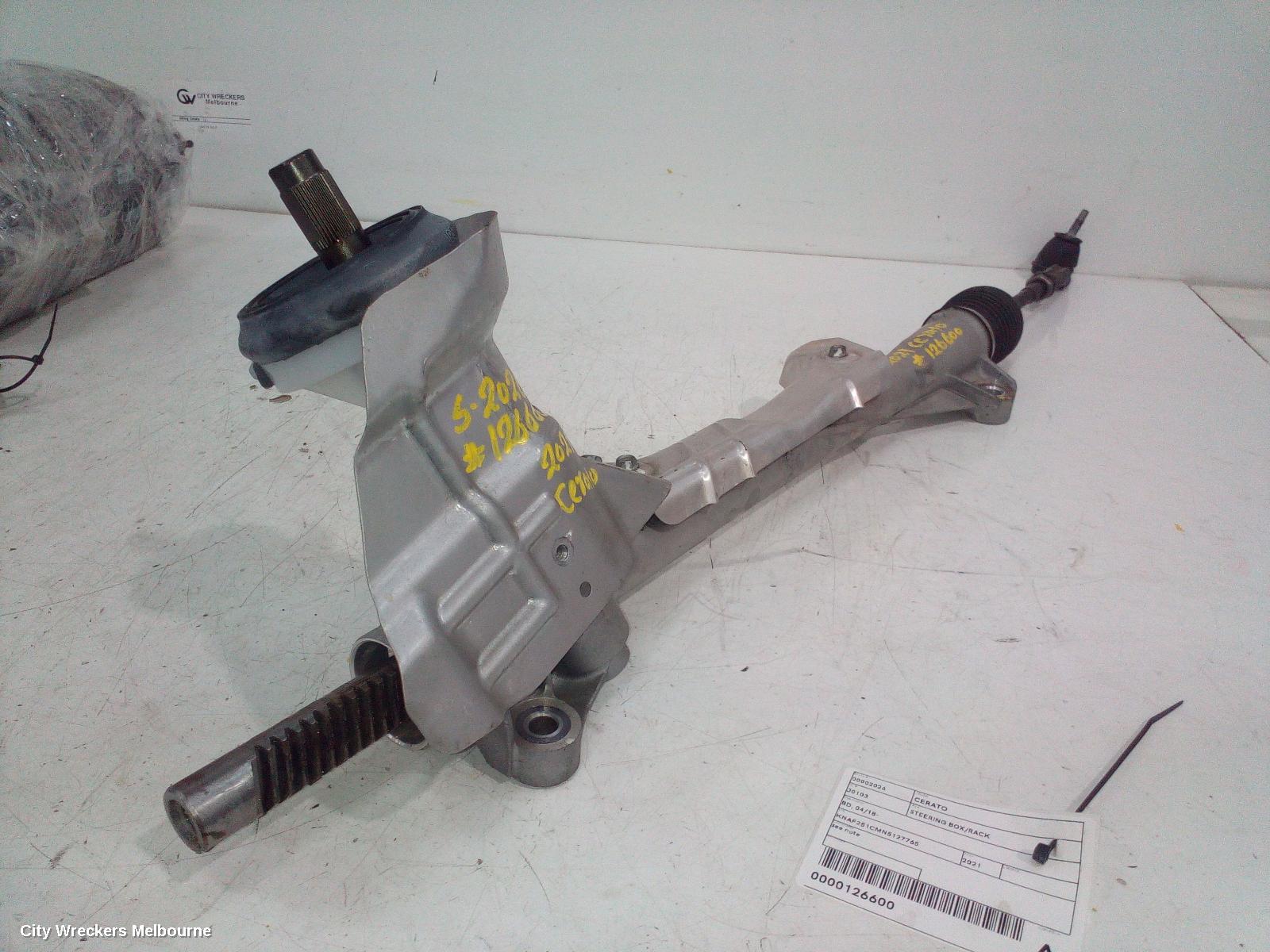 KIA CERATO STEERING BOX/RACK, BD, 04/2018 - 09/2024 - Image 1