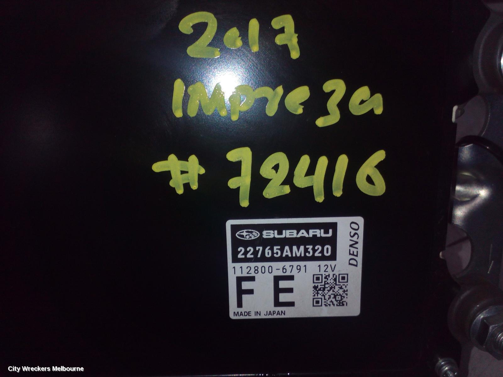 SUBARU IMPREZA ECU, ENGINE ECU, 2.0, PETROL, FB20, AUTO T/M, ECU ONLY, G5, 11/2016 ONWARDS - Image 1
