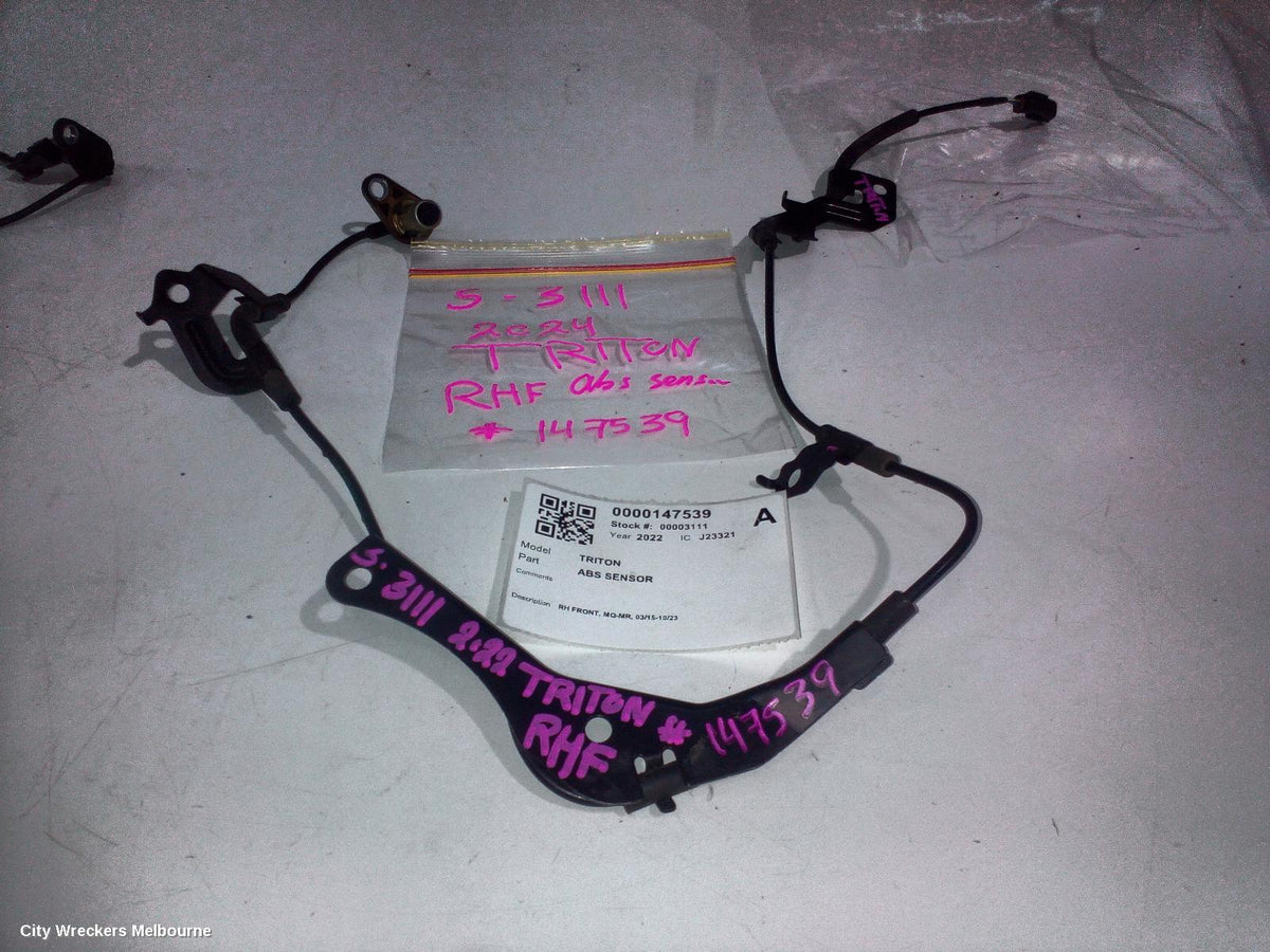 MITSUBISHI TRITON ABS SENSOR, RH FRONT, MQ-MR, 03/2015 - 10/2023 - Image 2
