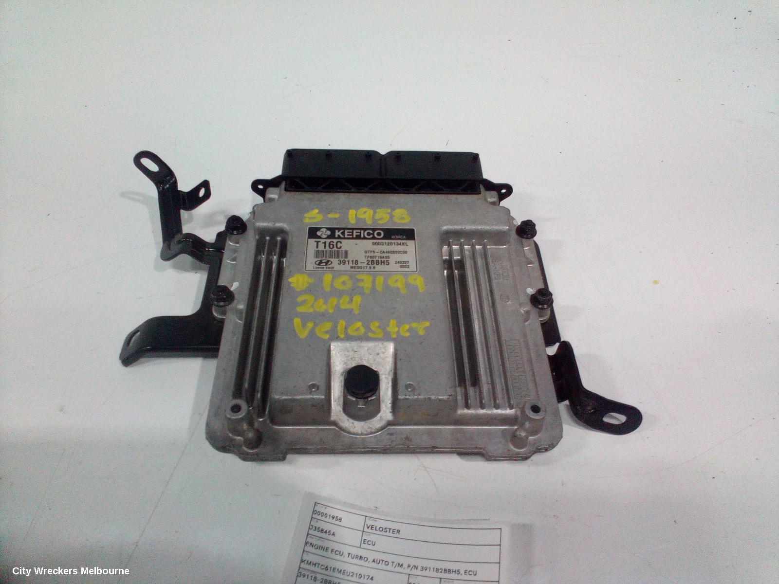 HYUNDAI VELOSTER ECU, ENGINE ECU, TURBO, AUTO T/M, P/N 391182BBH5, ECU ONLY, FS, 07/2012 - 09/2014 - Image 1