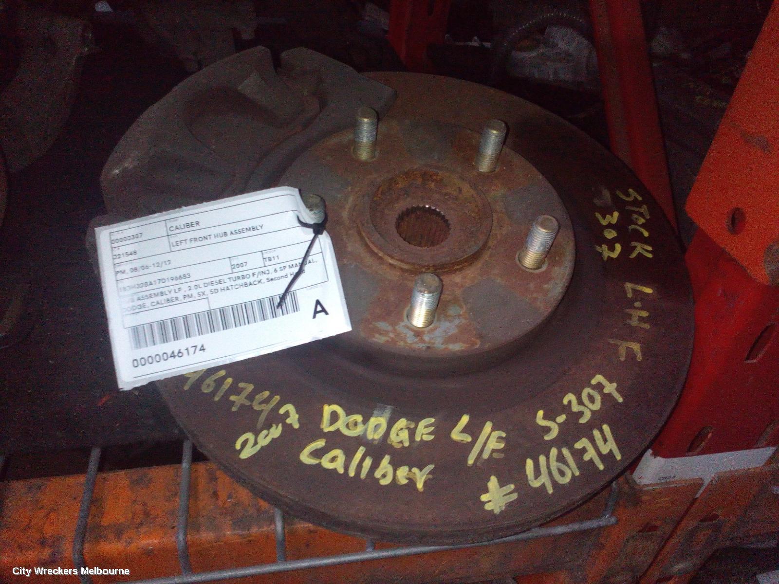 DODGE CALIBER LEFT FRONT HUB ASSEMBLY, PM, 08/2006 - 12/2012 - Image 1