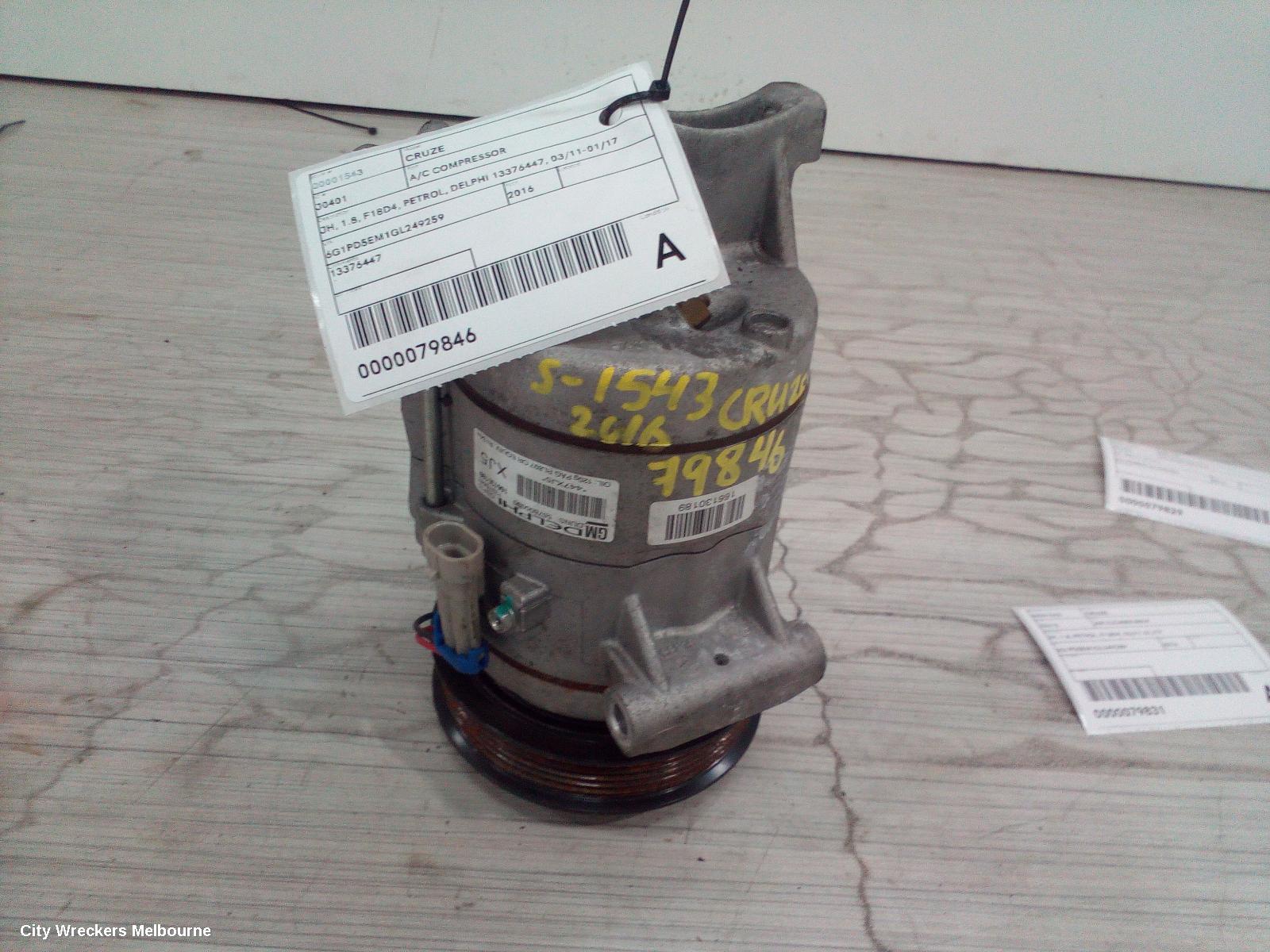 HOLDEN CRUZE A/C COMPRESSOR, JH, 1.8, F18D4, PETROL, DELPHI 13376447, 03/2011 - 01/2017 - Image 2