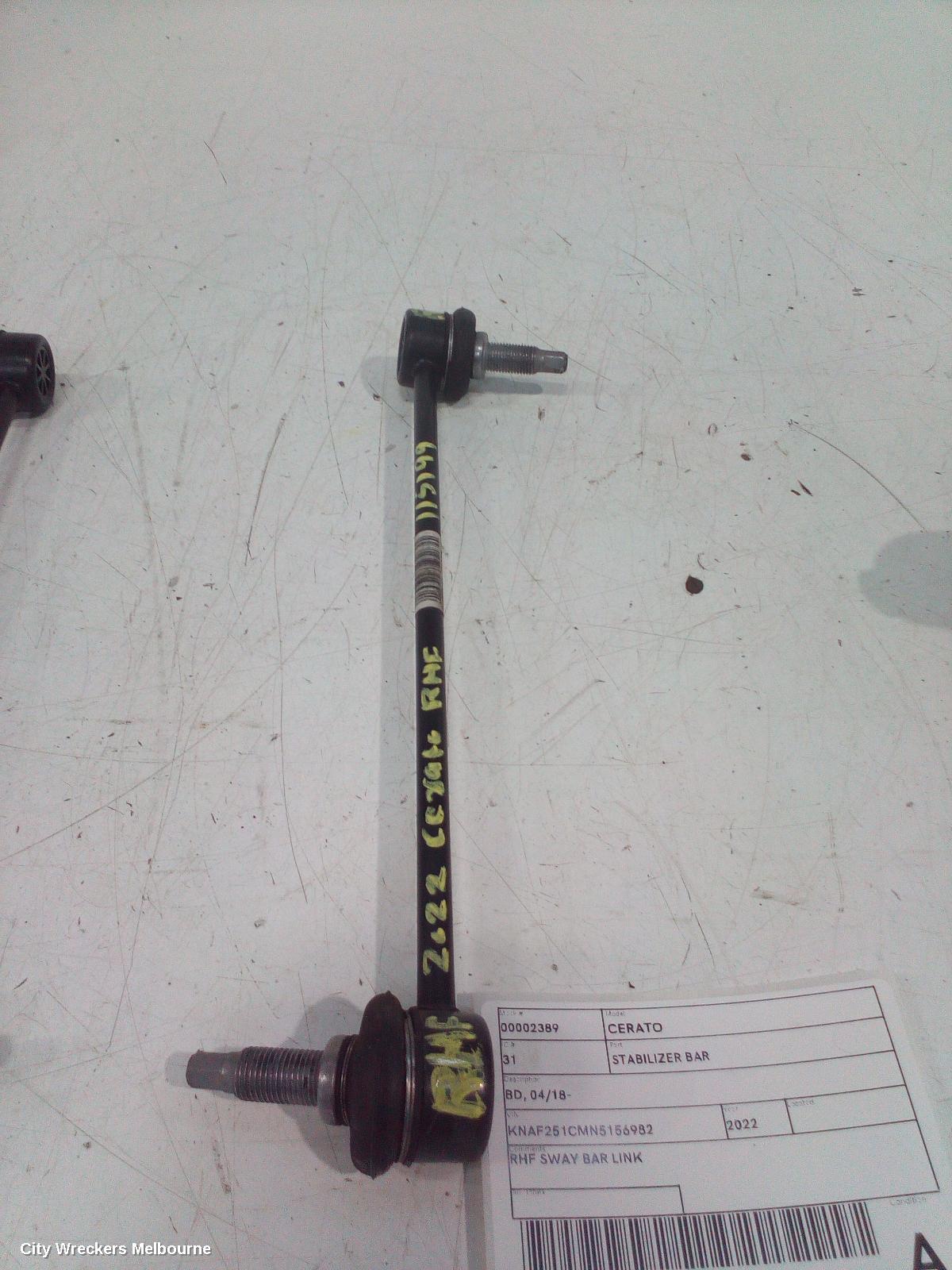 KIA CERATO STABILISER BAR, BD, 04/2018 - 09/2024 - Image 2
