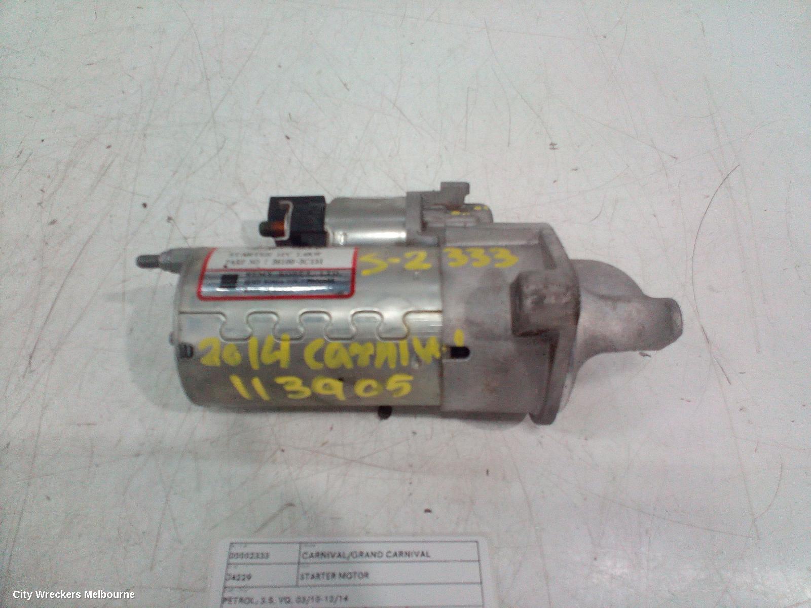 KIA CARNIVAL/GRAND CARNIVAL STARTER, PETROL, 3.5, P/N 361003C151, 10 THOOT TYPE, VQ, 03/2010 - 12/2014 - Image 1