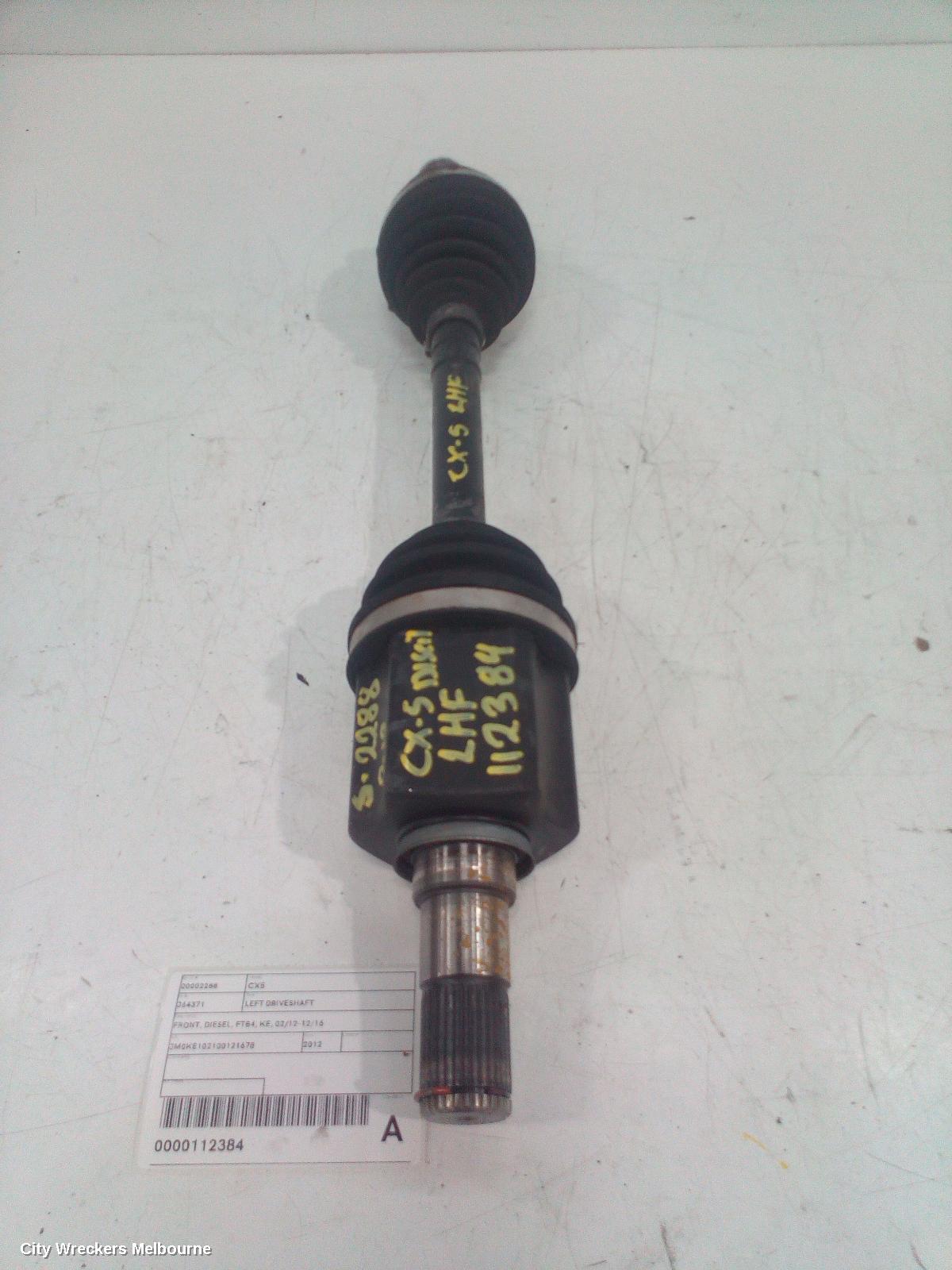 MAZDA CX5 LEFT DRIVESHAFT, FRONT, DIESEL, FTB4, KE, 02/2012 - 12/2016 - Image 1