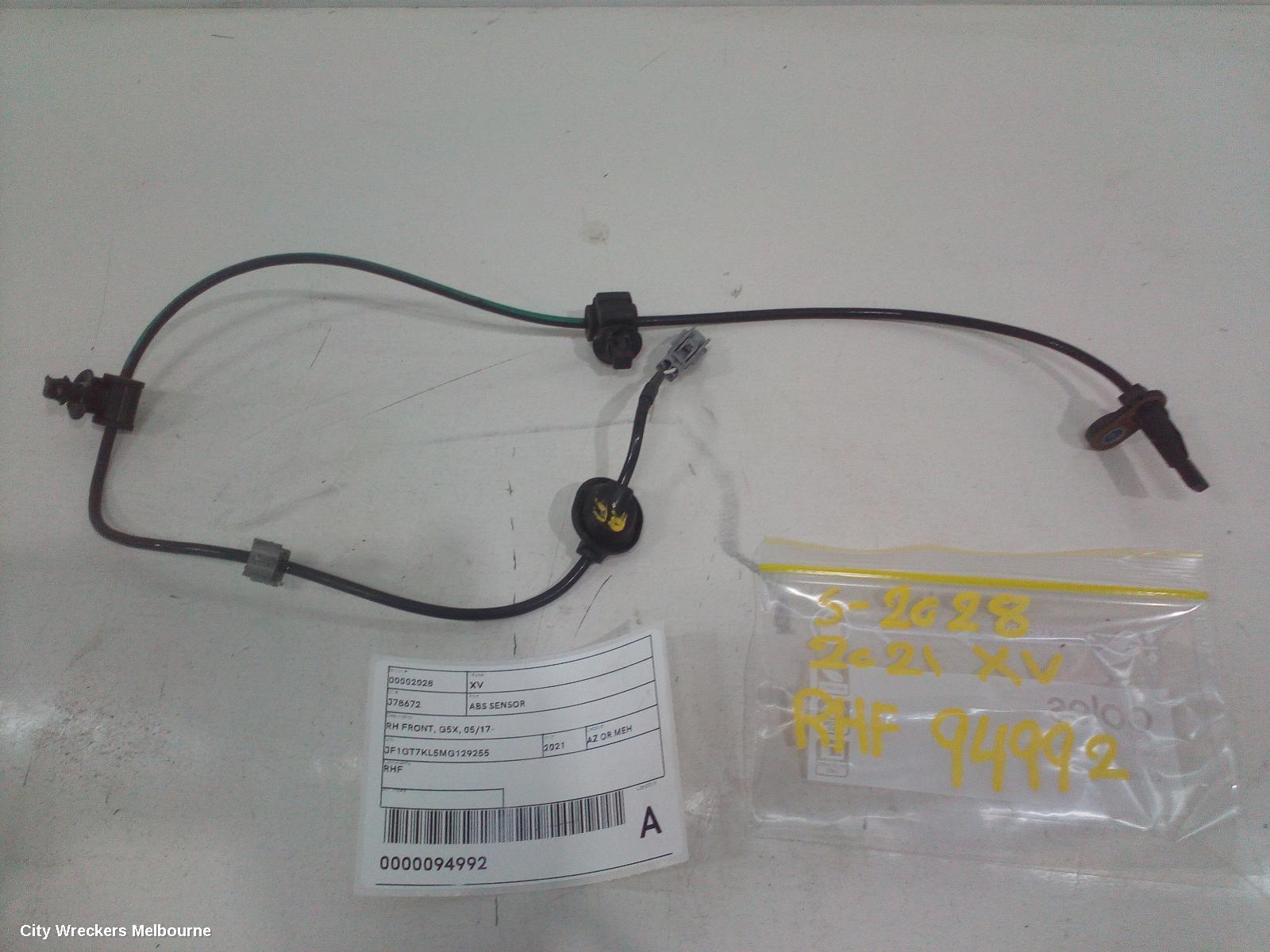 SUBARU XV ABS SENSOR, RH FRONT, G5X, 05/2017 ONWARDS - Image 1