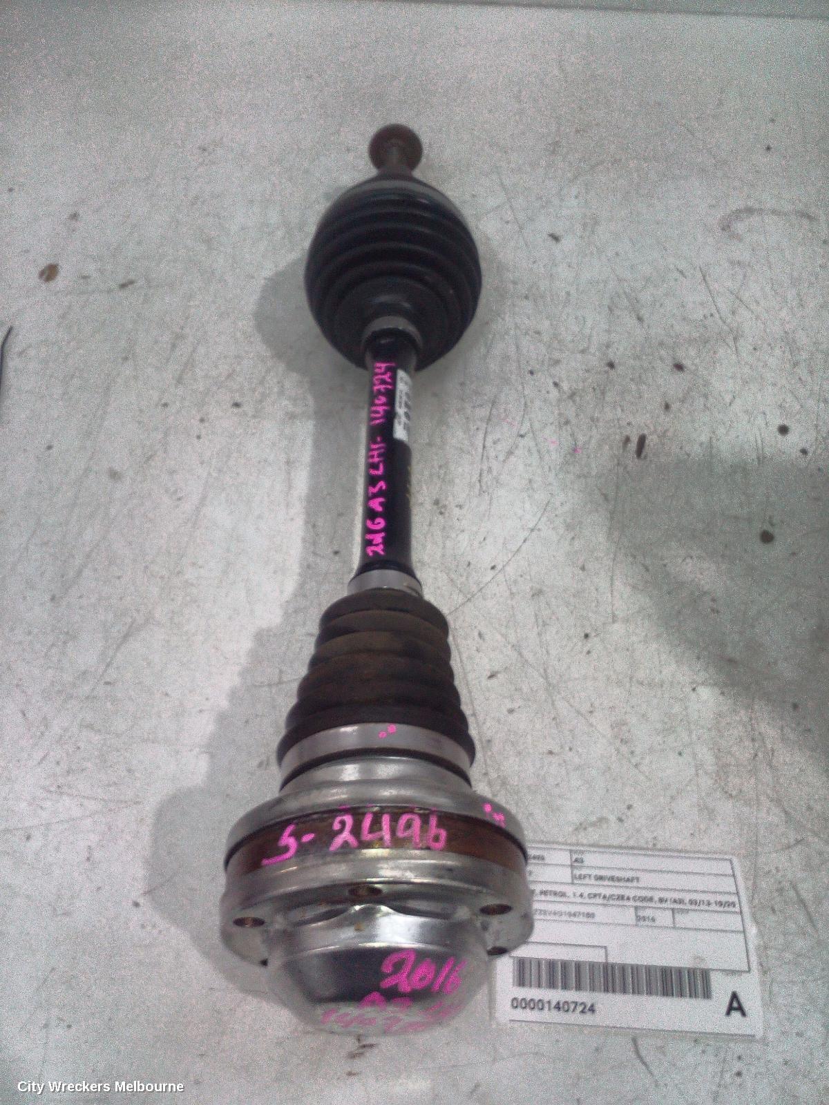 AUDI A3 LEFT DRIVESHAFT, FRONT, PETROL, 1.4, CPTA/CZEA CODE, 8V (A3), 03/2013 - 10/2020 - Image 2