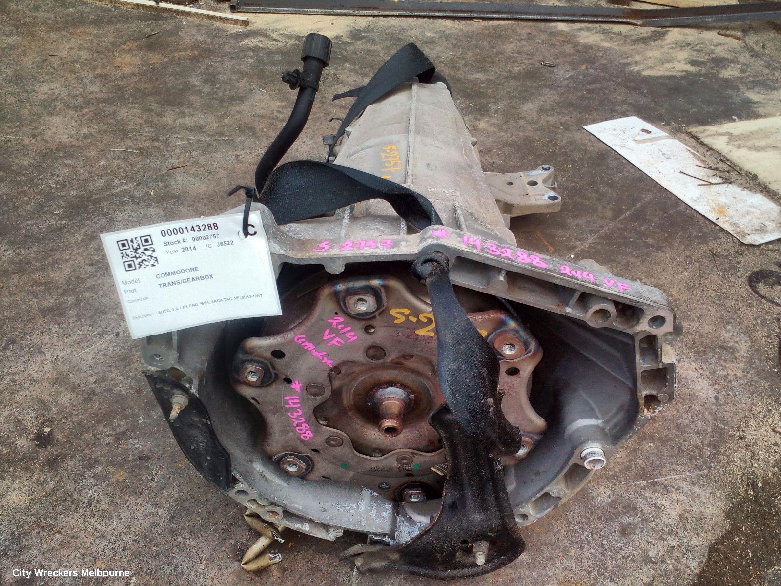 HOLDEN COMMODORE TRANS/GEARBOX, AUTO, 3.6, LFX ENG, MYA, 4AGA TAG, VF, 05/2013 - 12/2017 - Image 2