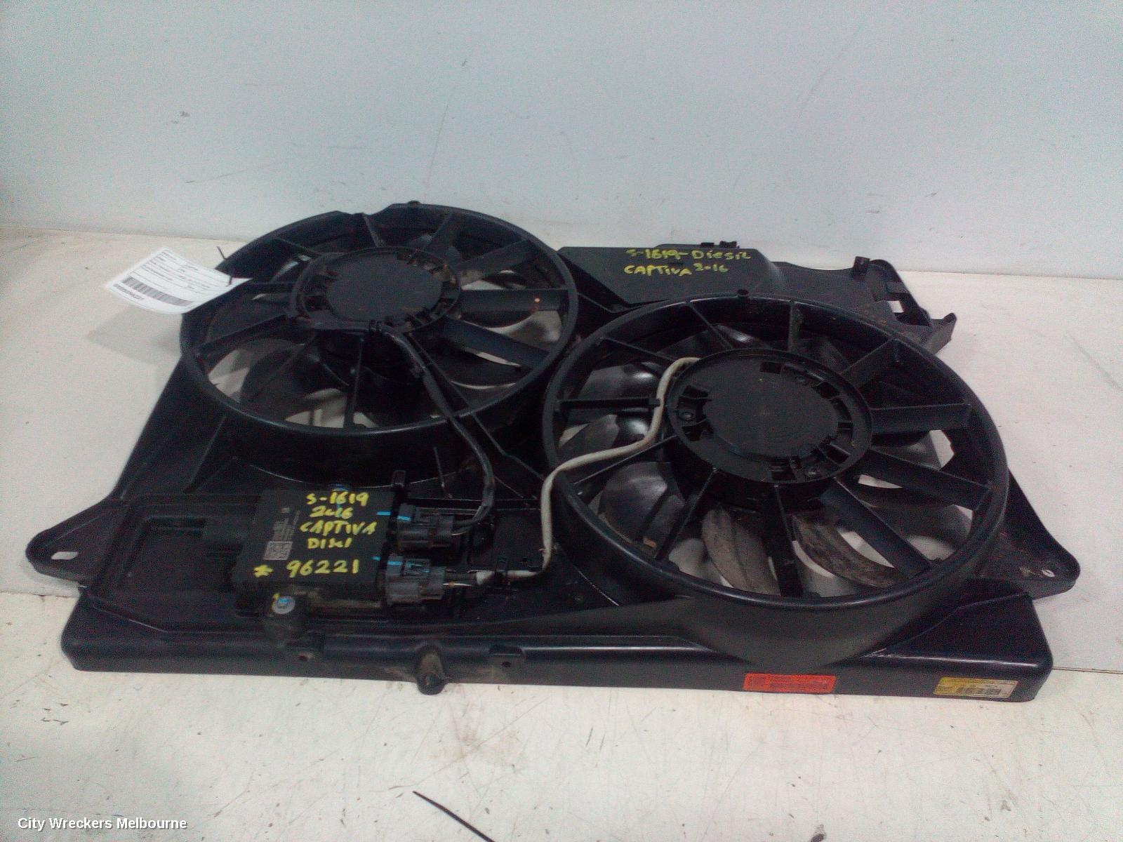 HOLDEN CAPTIVA FAN, DUAL FAN ASSY, 2.2, DIESEL, CG, 10/2015 - 06/2018 - Image 1