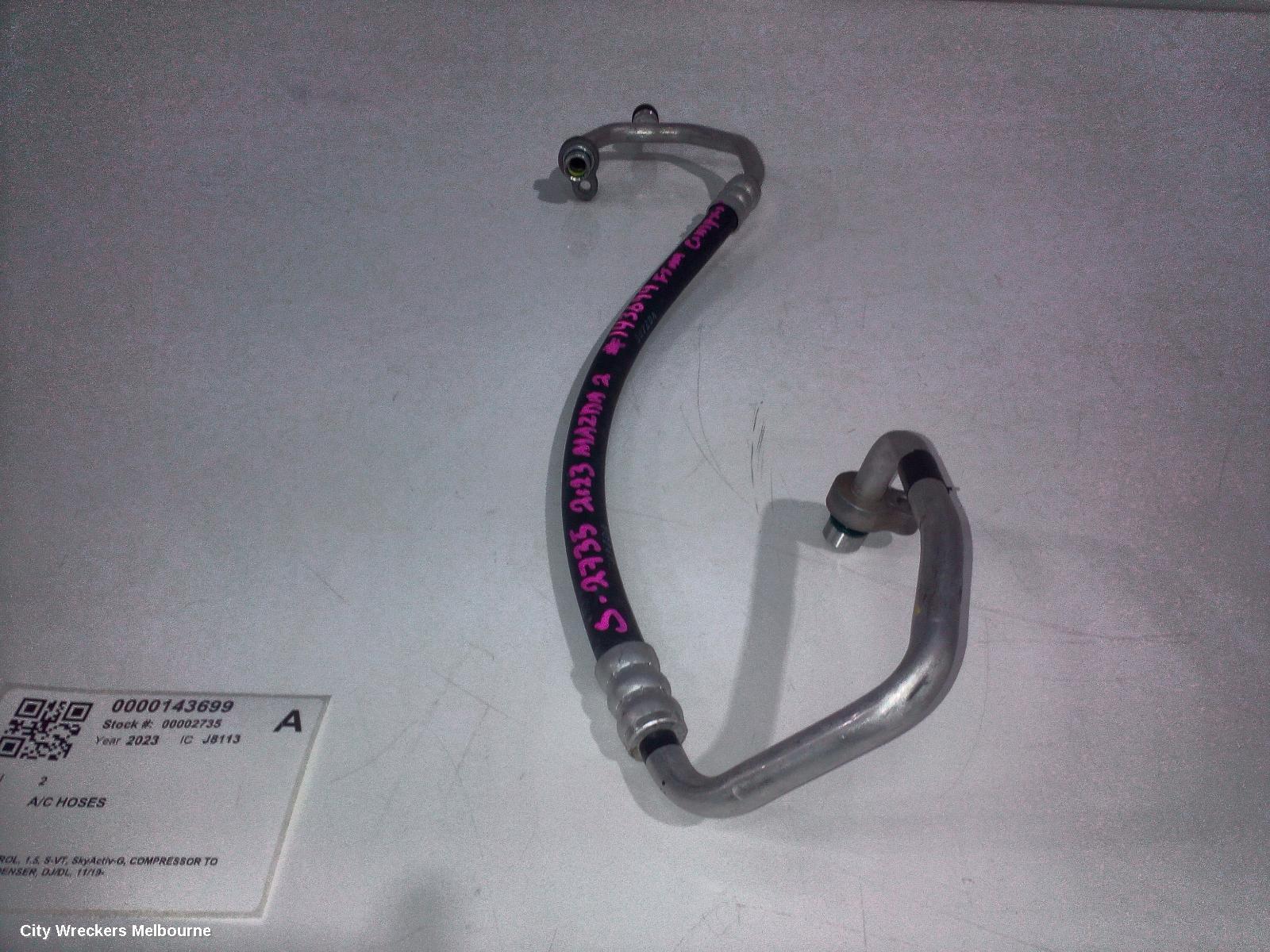 MAZDA 2 A/C HOSES, PETROL, 1.5, S-VT, SKYACTIV-G, COMPRESSOR TO CONDENSER, DJ/DL, 11/2019 ONWARDS - Image 1