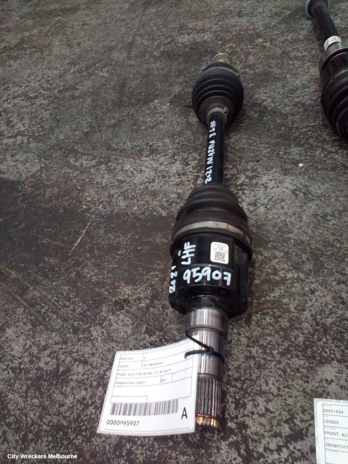 MAZDA 3 LEFT DRIVESHAFT, FRONT, AUTO T/M, PETROL, 2.0, BP, 03/2019 ONWARDS - Image 1