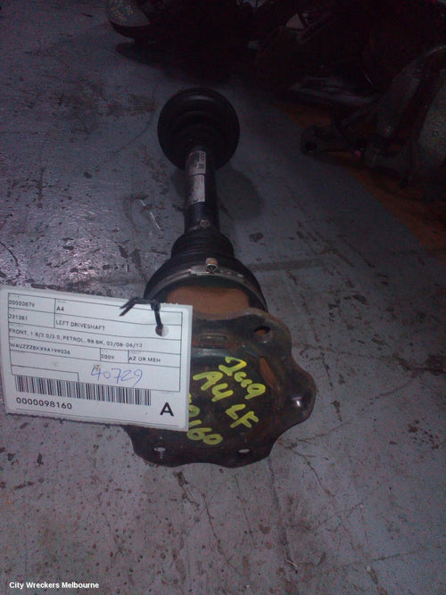 AUDI A4 LEFT DRIVESHAFT, FRONT, 1.8/2.0/3.0, PETROL, B8 8K, 02/2008 - 06/2012 - Image 1