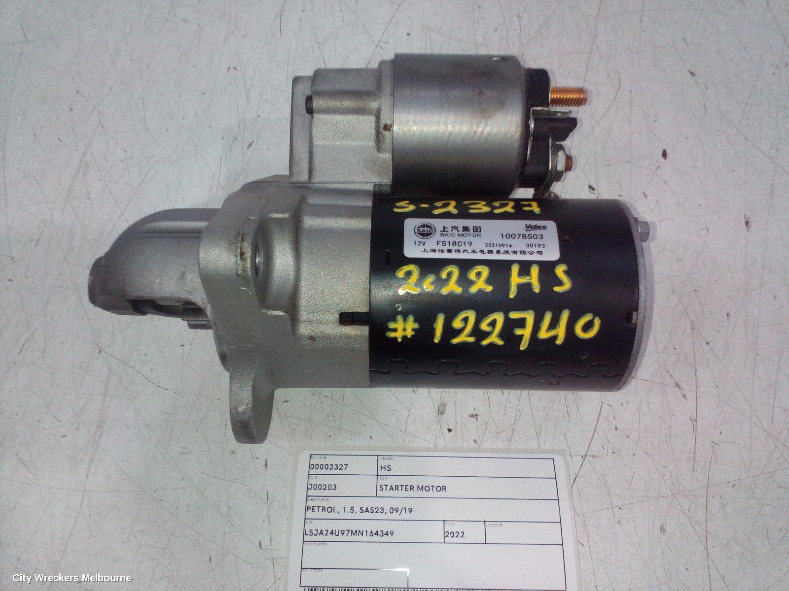MG HS STARTER, PETROL, 1.5, SAS23, 09/2019 ONWARDS - Image 2