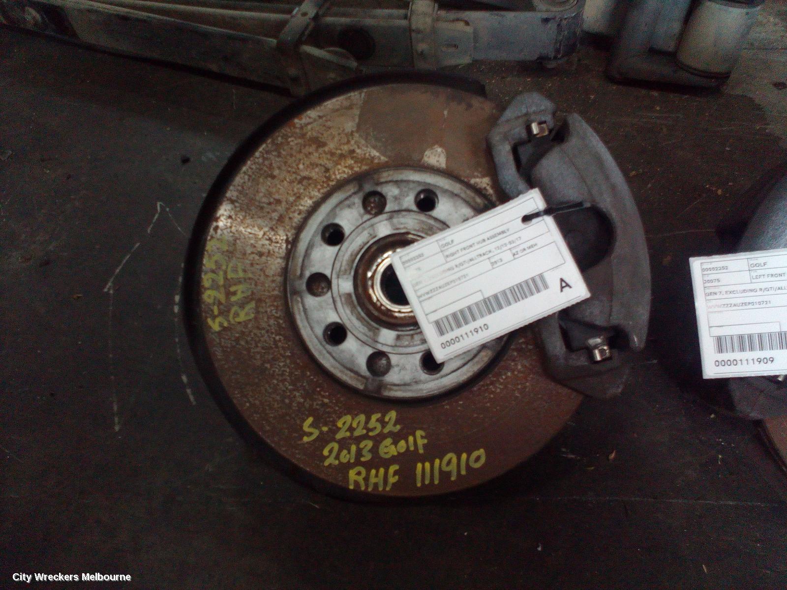 VOLKSWAGEN GOLF RIGHT FRONT HUB ASSEMBLY, GEN 7, EXCLUDING R/GTI/ALLTRACK, 12/2012 - 03/2017 - Image 2