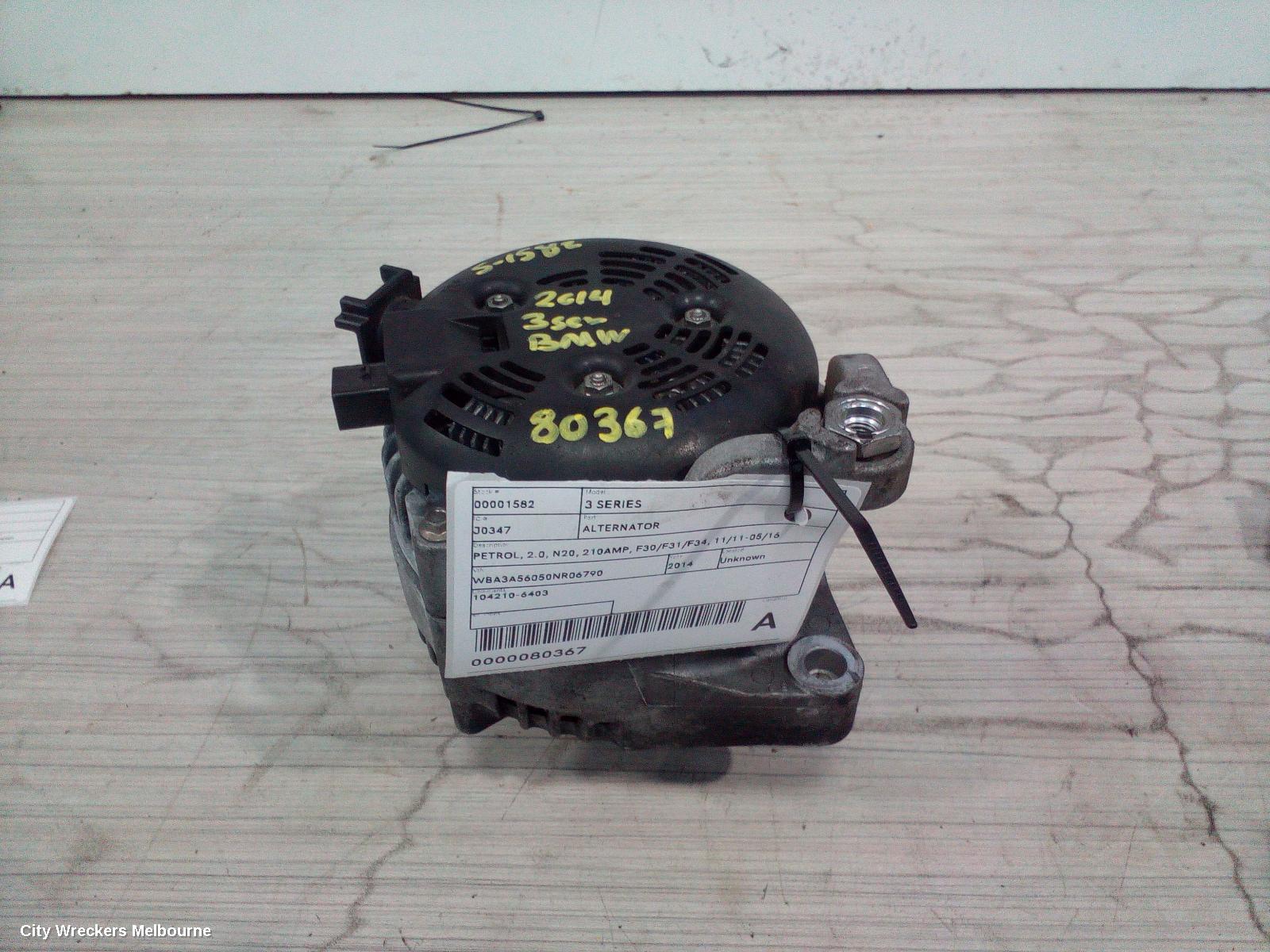 BMW 3 SERIES ALTERNATOR, PETROL, 2.0, N20, 210AMP, F30/F31/F34, 11/2011 - 05/2016 - Image 3