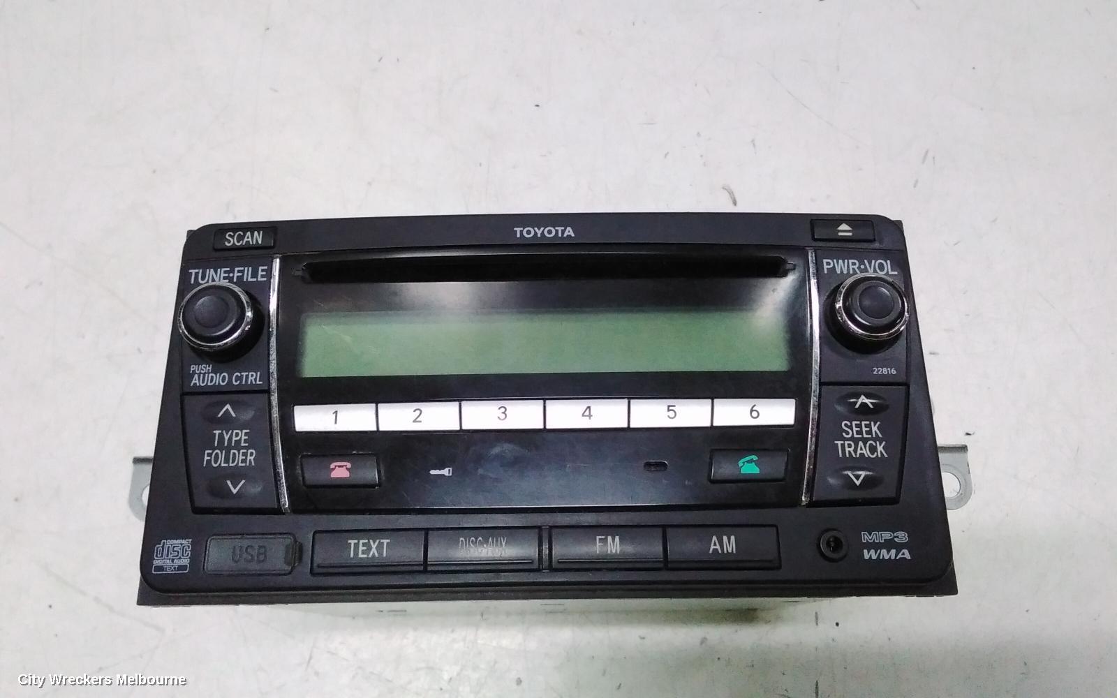 TOYOTA RAV4 RADIO/CD/DVD/SAT/TV, SINGLE DISC CD PLAYER (P/N ON FACE 22816), ACA33, 11/2005 - 11/2012 - Image 2