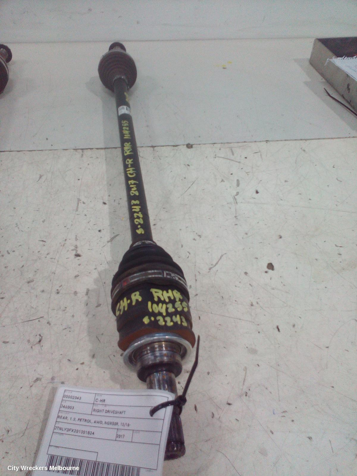 TOYOTA C-HR RIGHT DRIVESHAFT, REAR, 1.2, PETROL, AWD, NGX50R, 12/2016 ONWARDS - Image 1