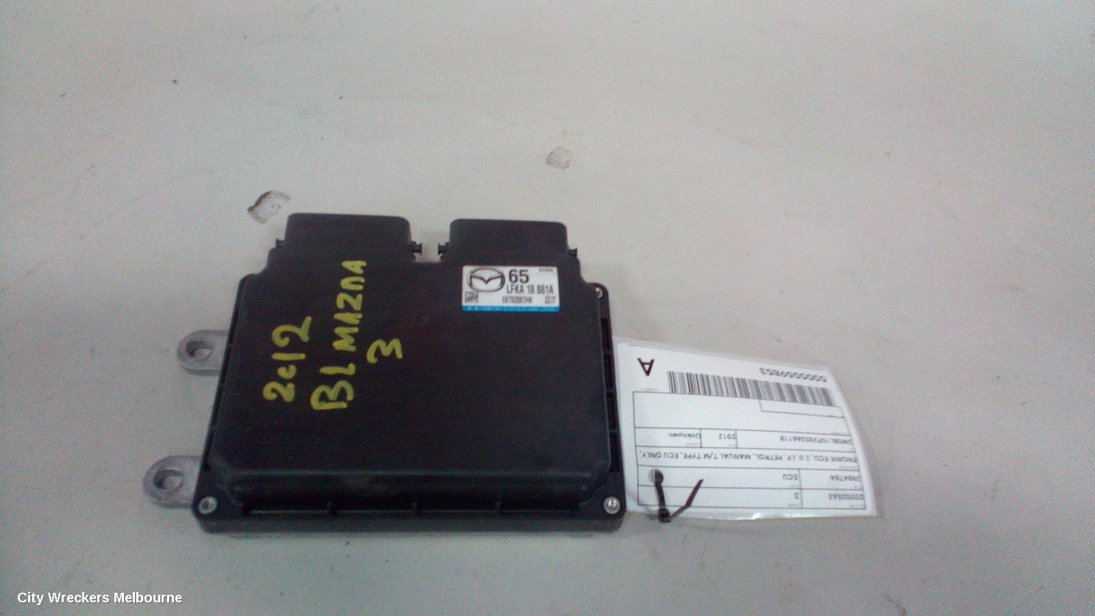 MAZDA 3 ECU, ENGINE ECU, 2.0, LF, PETROL, MANUAL T/M TYPE, ECU ONLY, BL, 09/2011 - 10/2013 - Image 2