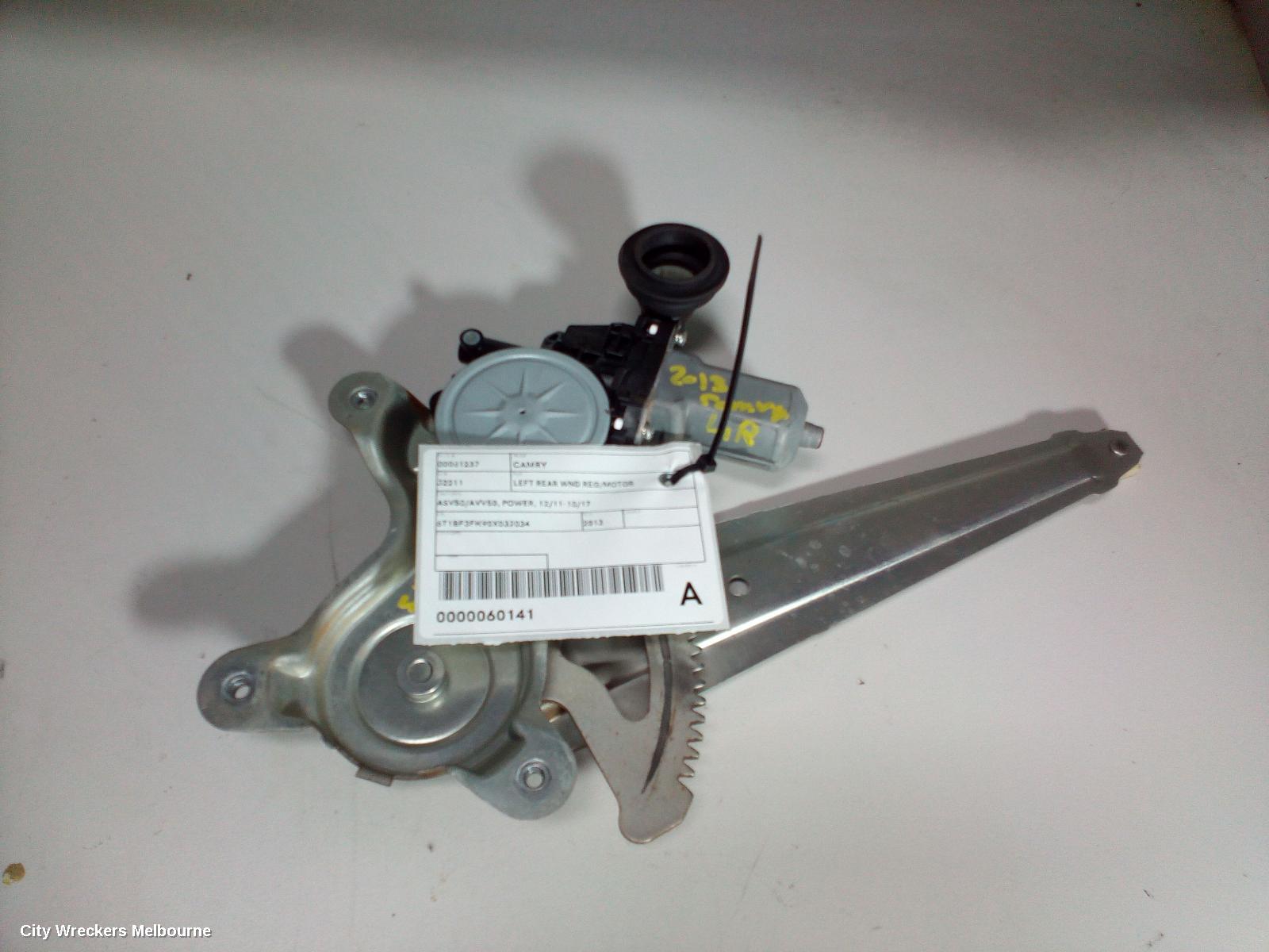 TOYOTA CAMRY LEFT REAR WND REG/MOTOR, ASV50/AVV50, POWER, 12/2011 - 10/2017 - Image 1