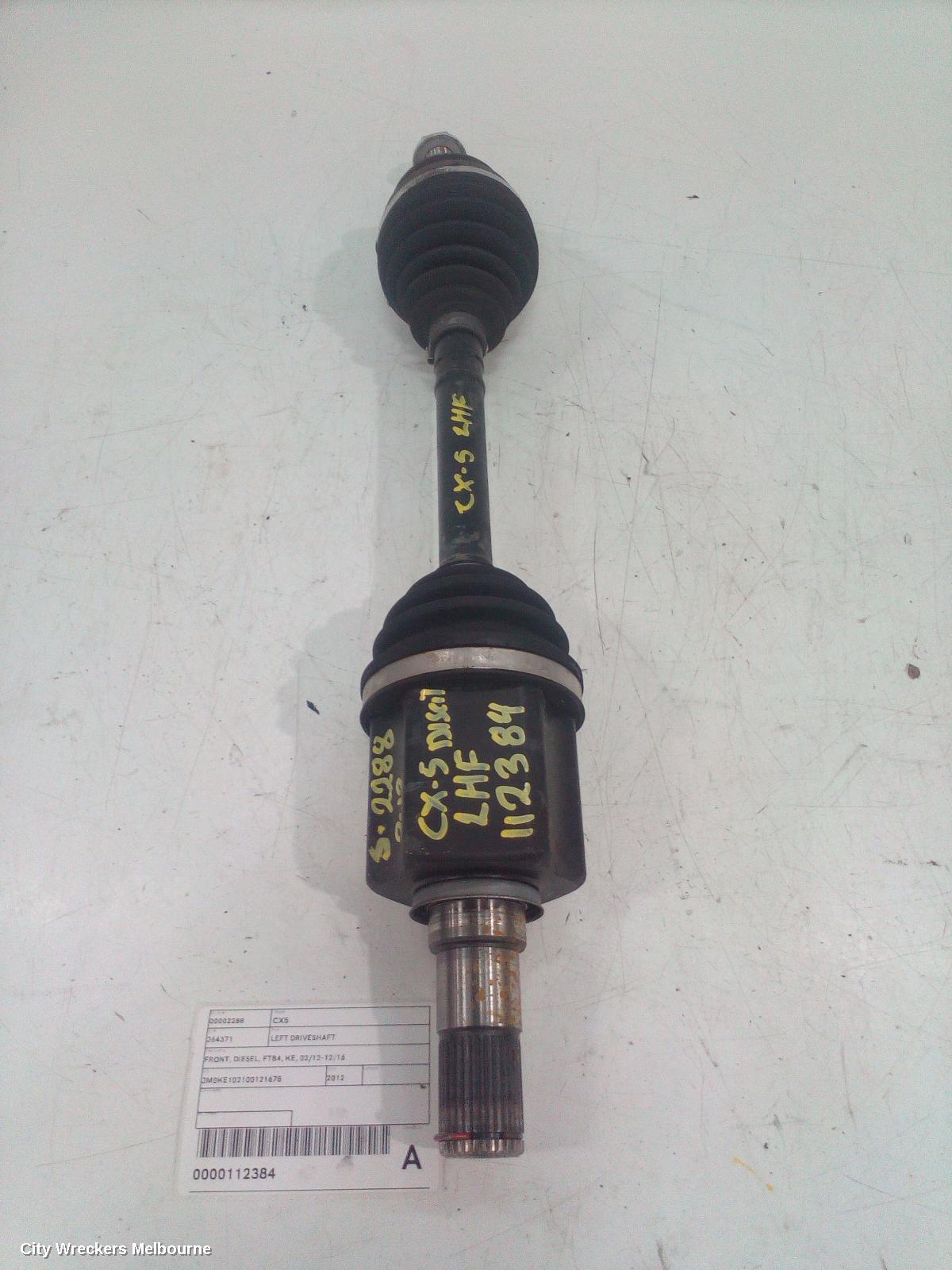 MAZDA CX5 LEFT DRIVESHAFT, FRONT, DIESEL, FTB4, KE, 02/2012 - 12/2016 - Image 2