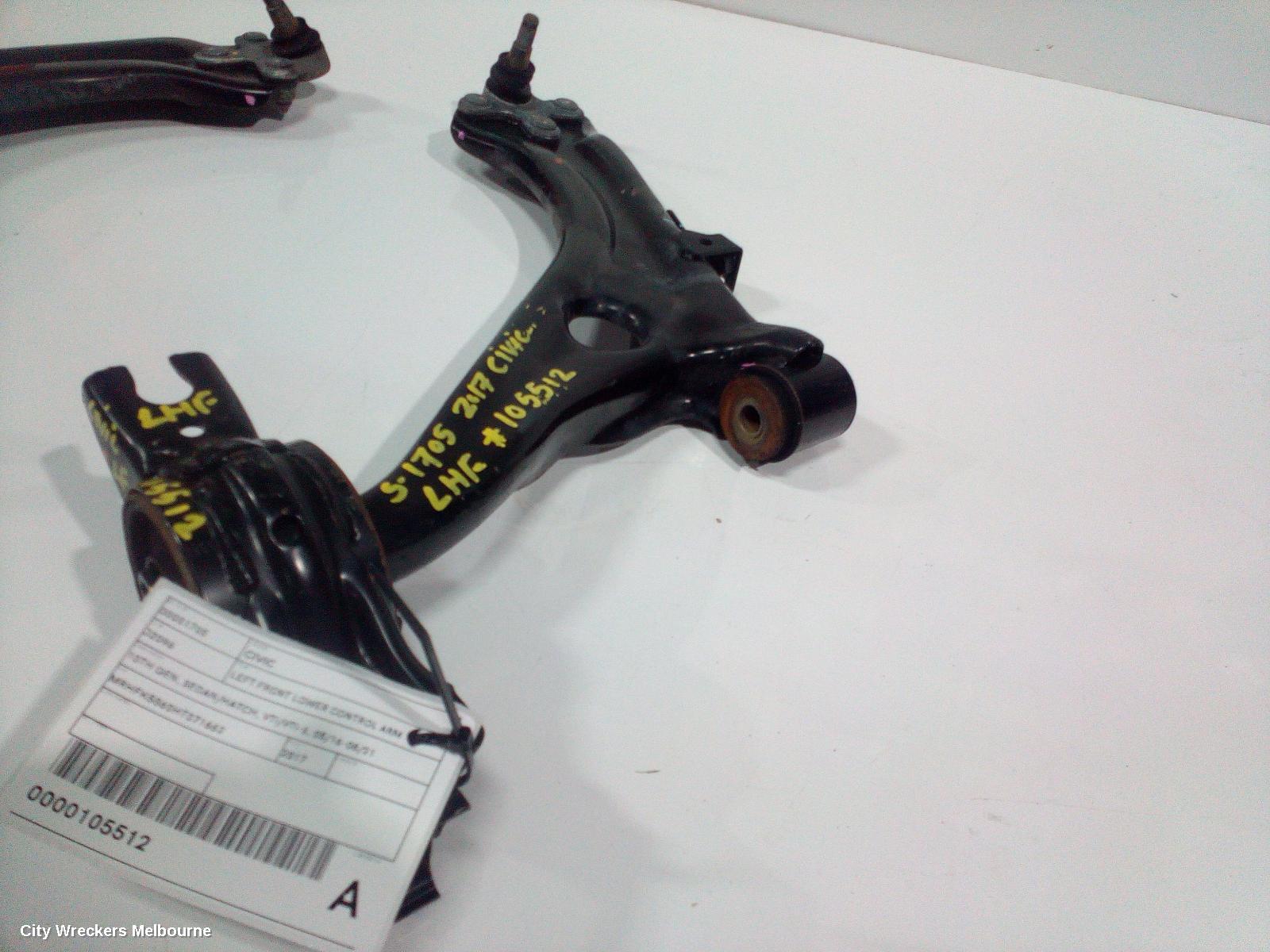HONDA CIVIC LEFT FRONT LOWER CONTROL ARM, 10TH GEN, SEDAN/HATCH, VTI/VTI-S, 05/2016 - 08/2021 - Image 2
