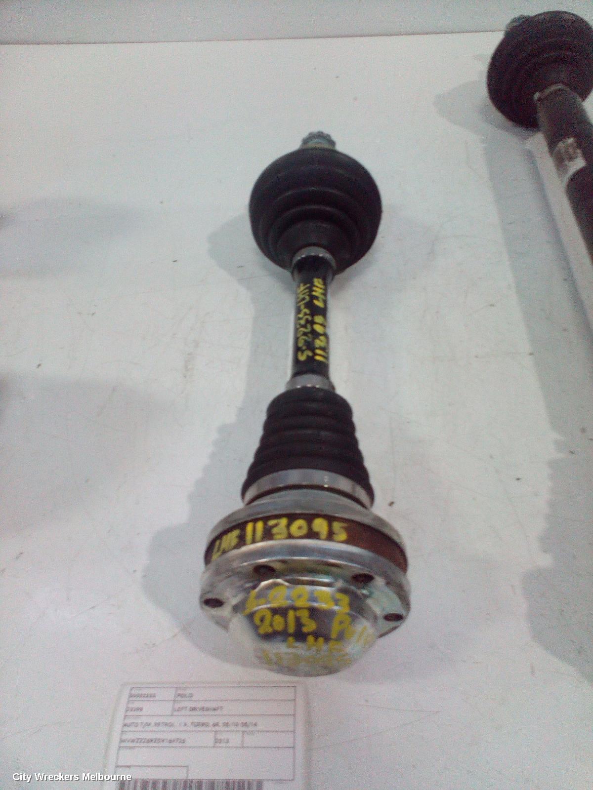 VOLKSWAGEN POLO LEFT DRIVESHAFT, AUTO T/M, PETROL, 1.4, TURBO, 6R, 05/2010 - 05/2014 - Image 2