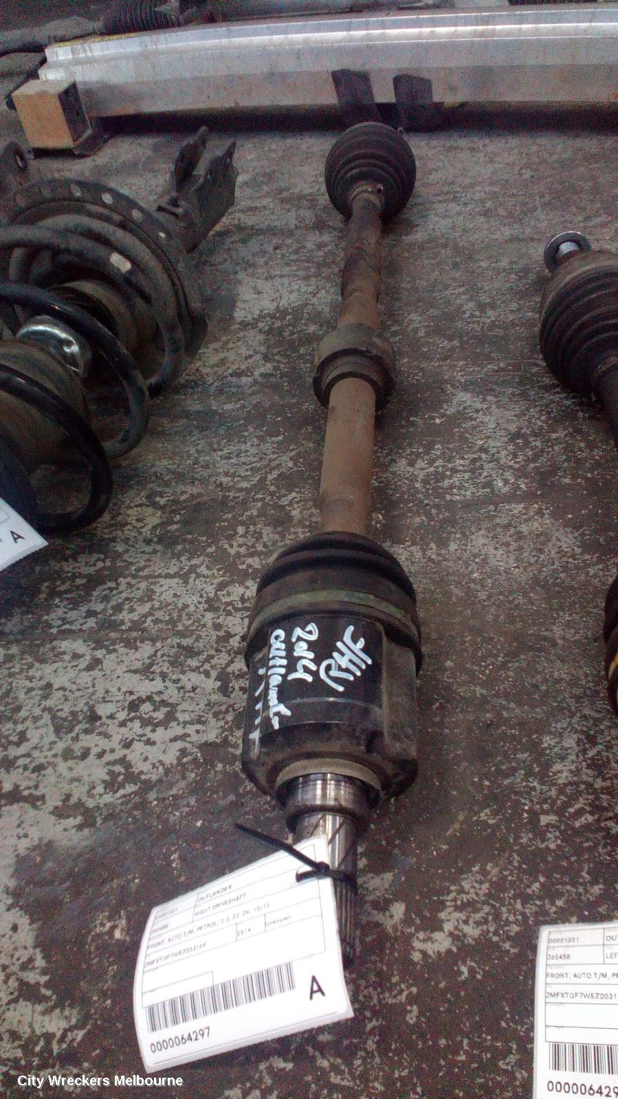 MITSUBISHI OUTLANDER RIGHT DRIVESHAFT, FRONT, AUTO T/M, PETROL, 2.0, ZJ-ZL, 10/2012 ONWARDS - Image 1