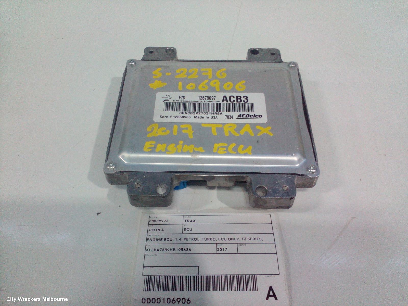 HOLDEN TRAX ECU, ENGINE ECU, 1.4, PETROL, TURBO, ECU ONLY, TJ SERIES, 08/2014 - 12/2020 - Image 2