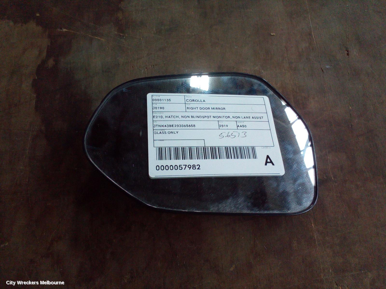 TOYOTA COROLLA RIGHT DOOR MIRROR, E210, HATCH, NON BLINDSPOT MONITOR, NON LANE ASSIST TYPE, 07/2018 ONWARDS - Image 3