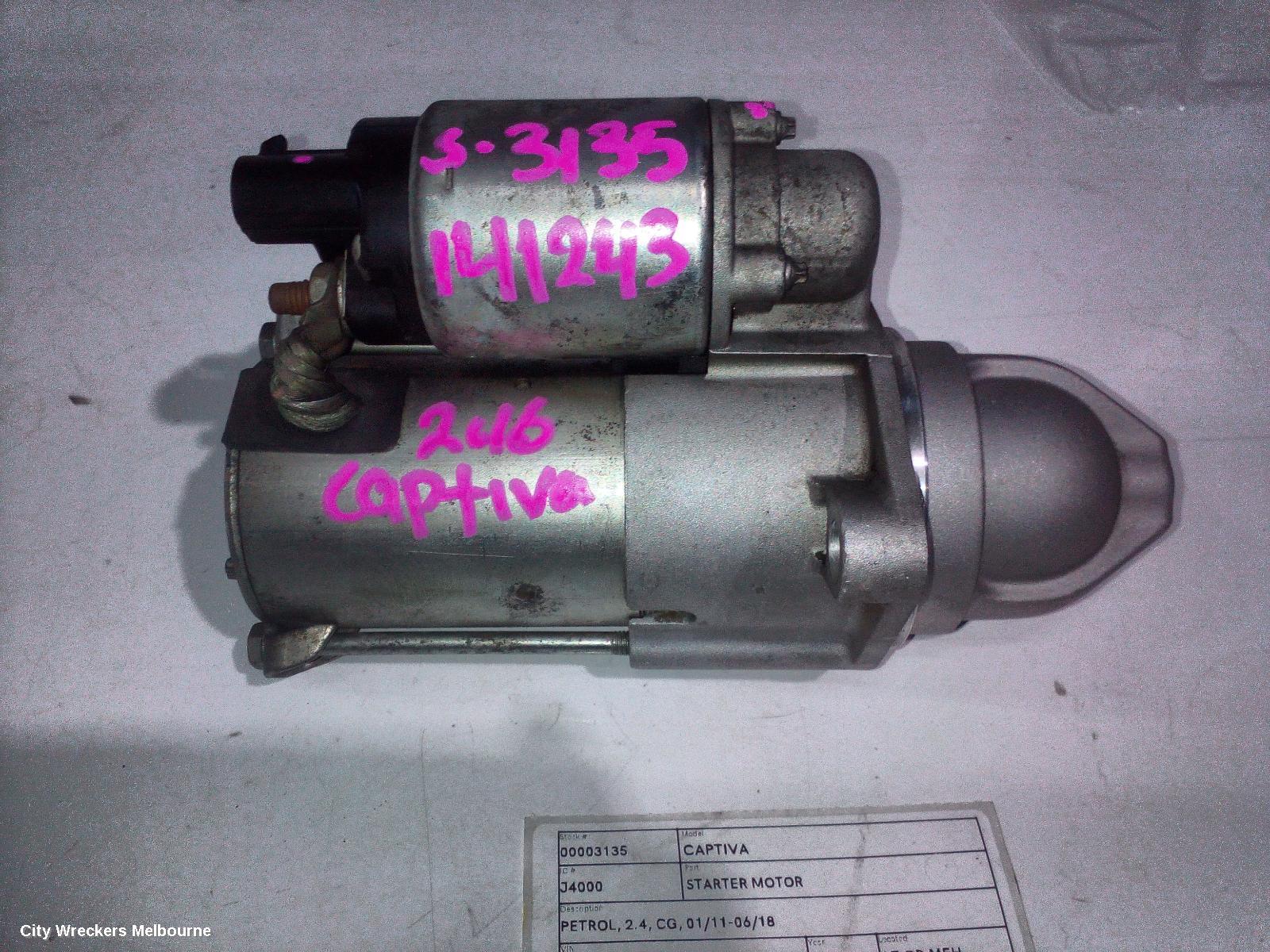 HOLDEN CAPTIVA STARTER, PETROL, 2.4, CG, 01/2011 - 06/2018 - Image 1