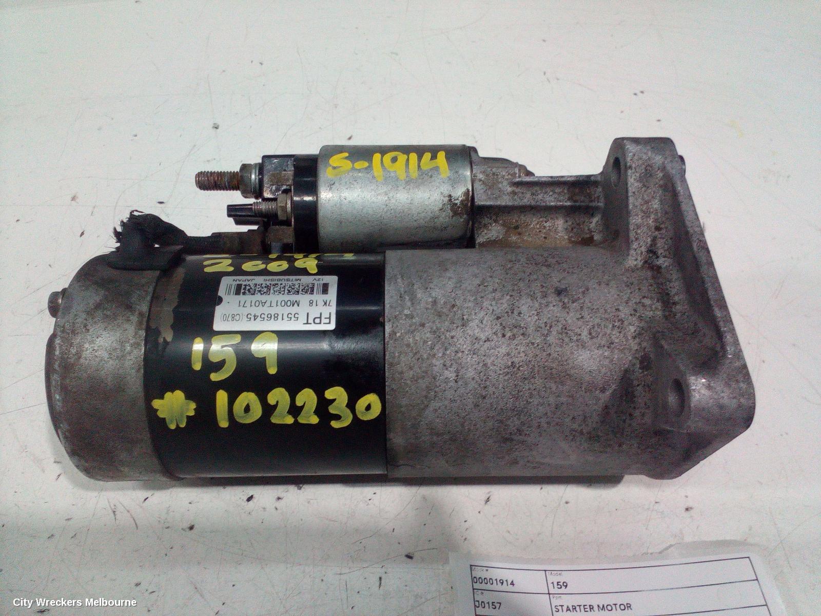 ALFA ROMEO 159 STARTER, DIESEL, 2.4, AUTO T/M, MITSUBISHI BRAND, 06/2006 - 12/2011 - Image 1