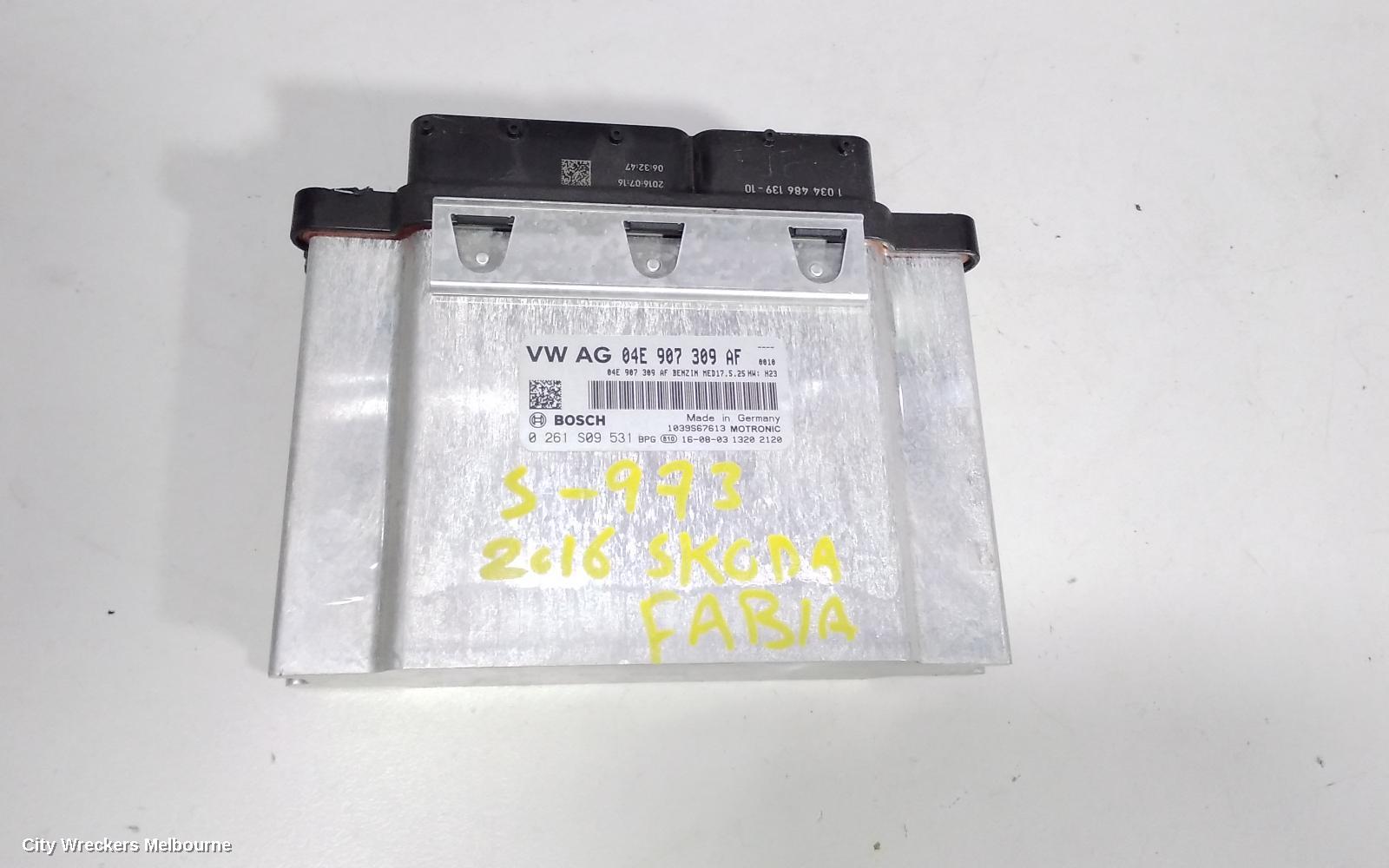 SKODA FABIA ECU, ENGINE ECU, 1.2, PETROL, TURBO, CJZC CODE, ECU ONLY, NJ, 01/2015 ONWARDS - Image 1