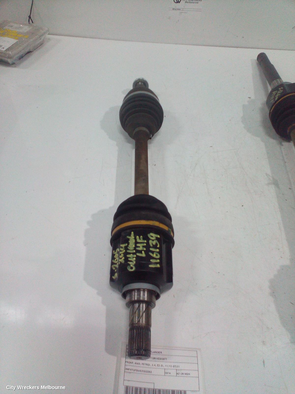 MITSUBISHI OUTLANDER LEFT DRIVESHAFT, FRONT, AWD, PETROL, 2.4, ZJ-ZL, 11/2012 - 07/2021 - Image 2