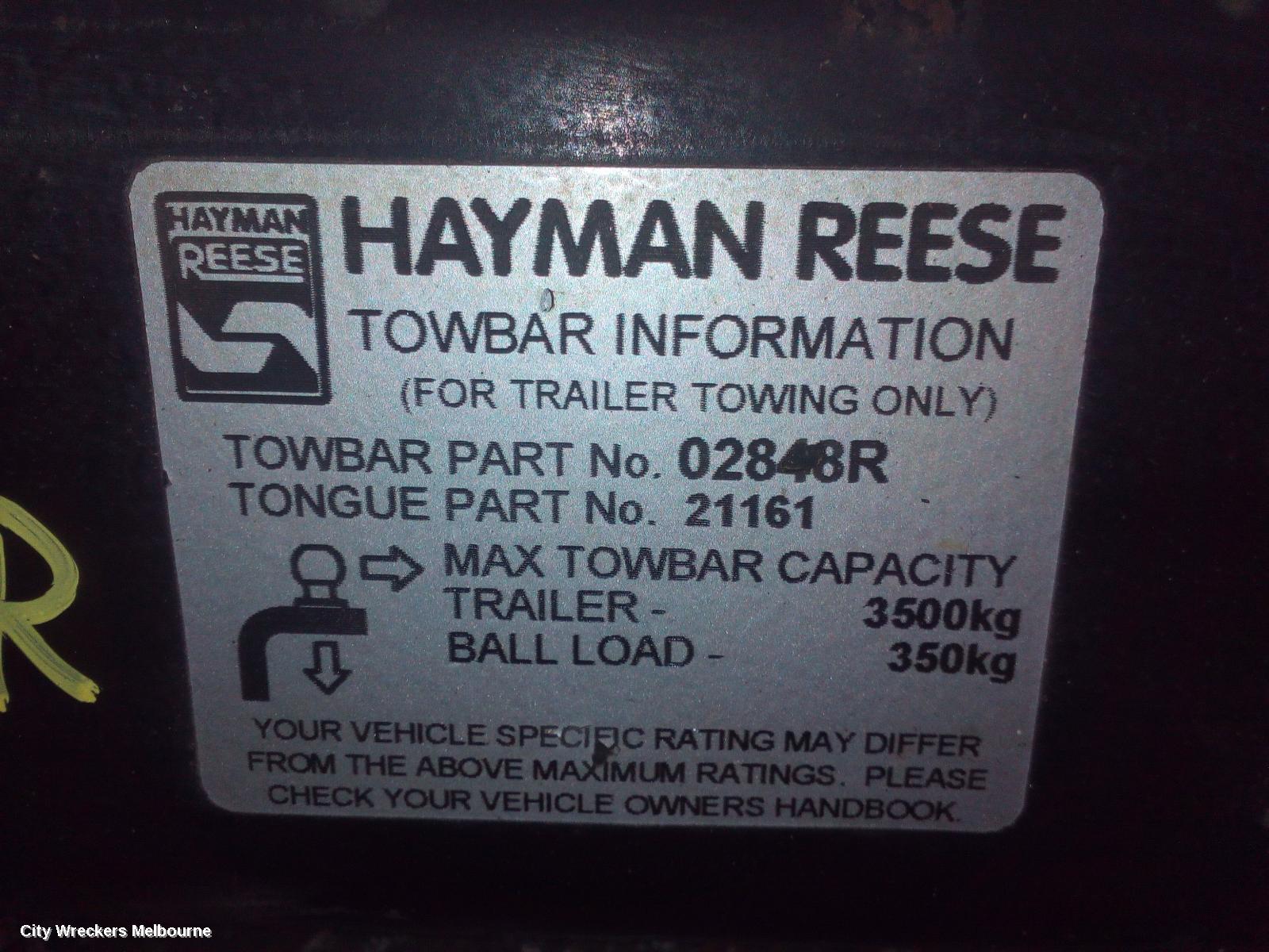 FORD RANGER TOWBAR, PX, UTE BACK TYPE, 2WD HI-RIDE/4WD, NON XLT/WILDTRAK, 06/2011 - 06/2015 - Image 1