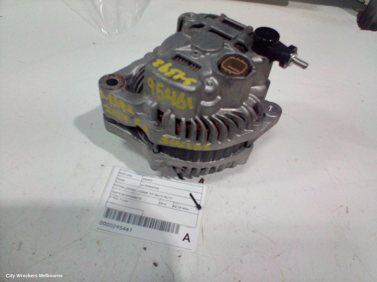 SUZUKI SWIFT ALTERNATOR, PETROL, MITSUBISHI 80AMP, FZ, 08/2010 - 03/2017 - Image 1