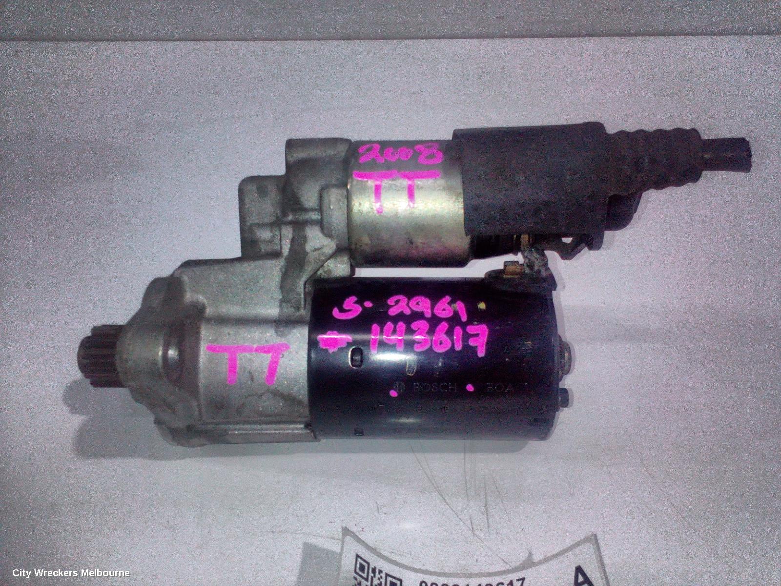 AUDI TT STARTER, PETROL, 2.0, BWA CODE, MANUAL T/M, BOSCH, 8J, 09/2006 - 08/2010 - Image 1