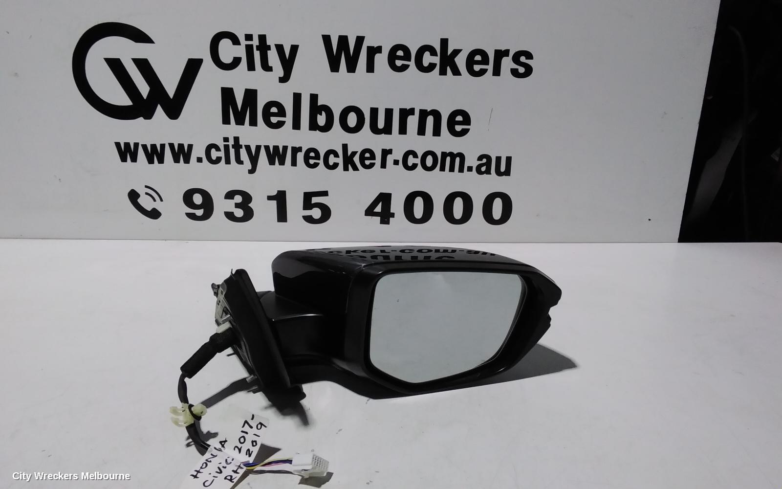 HONDA CIVIC RIGHT DOOR MIRROR, 10TH GEN, VTI-S, MANUAL FOLDING, W/ INDICATOR, 05/2016 - 08/2021 - Image 1