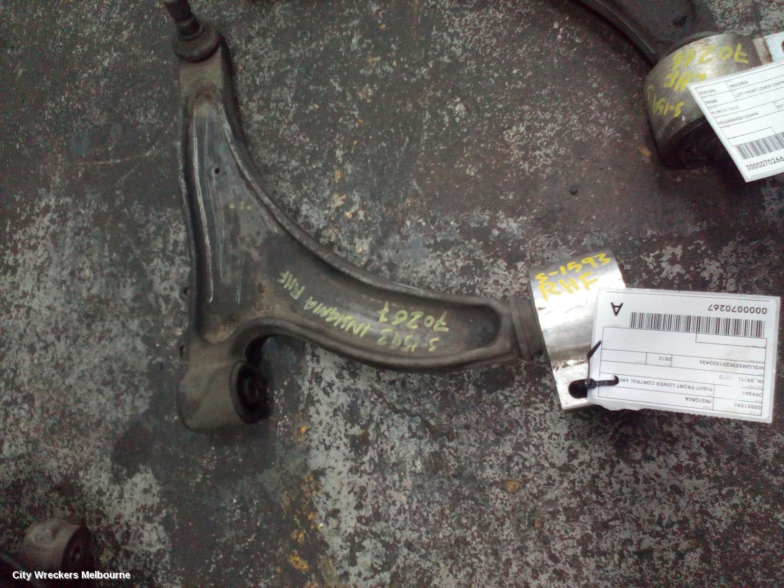 OPEL INSIGNIA RIGHT FRONT LOWER CONTROL ARM, IN, 09/2012 - 12/2013 - Image 1
