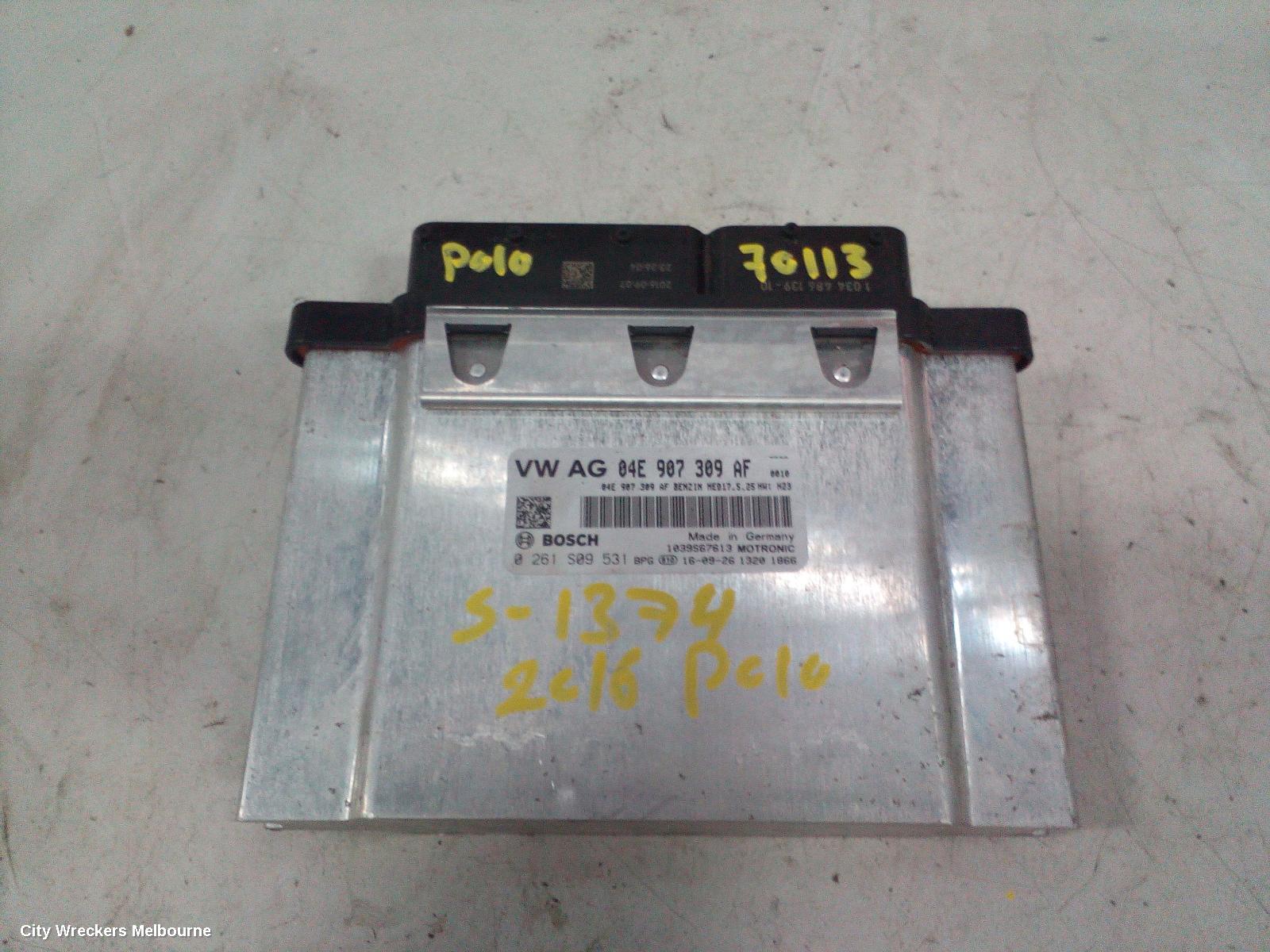 VOLKSWAGEN POLO ECU, ENGINE ECU, 1.2, PETROL, CJZD CODE, ECU ONLY, 6R, 05/2014 - 09/2017 - Image 3