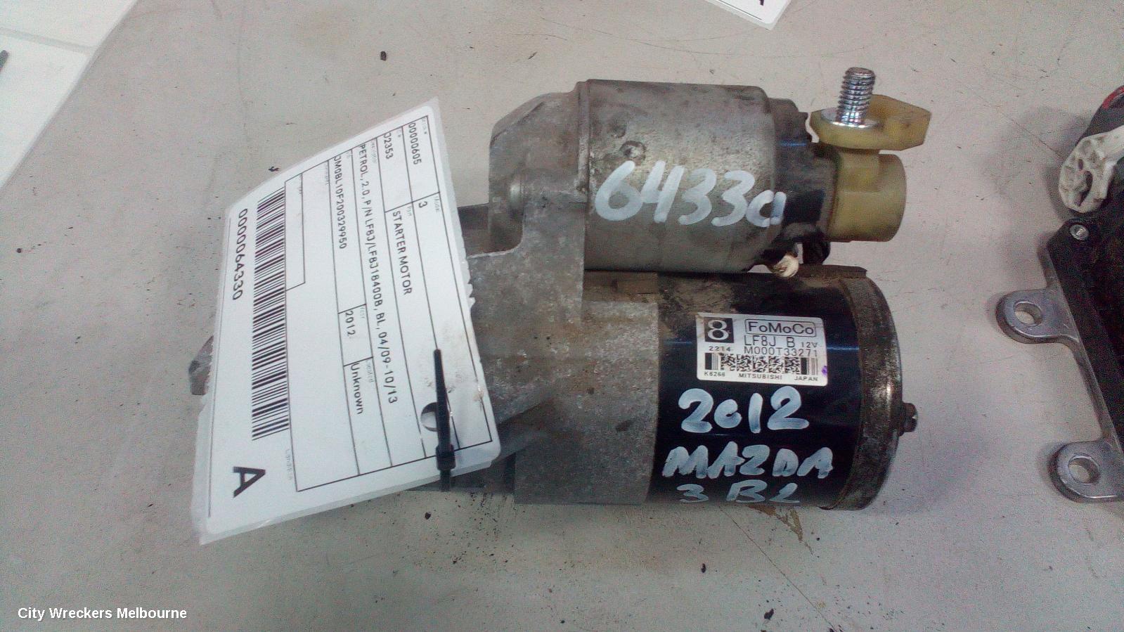 MAZDA 3 STARTER, PETROL, 2.0, P/N LF8J/LF8J18400B, BL, 04/2009 - 10/2013 - Image 3