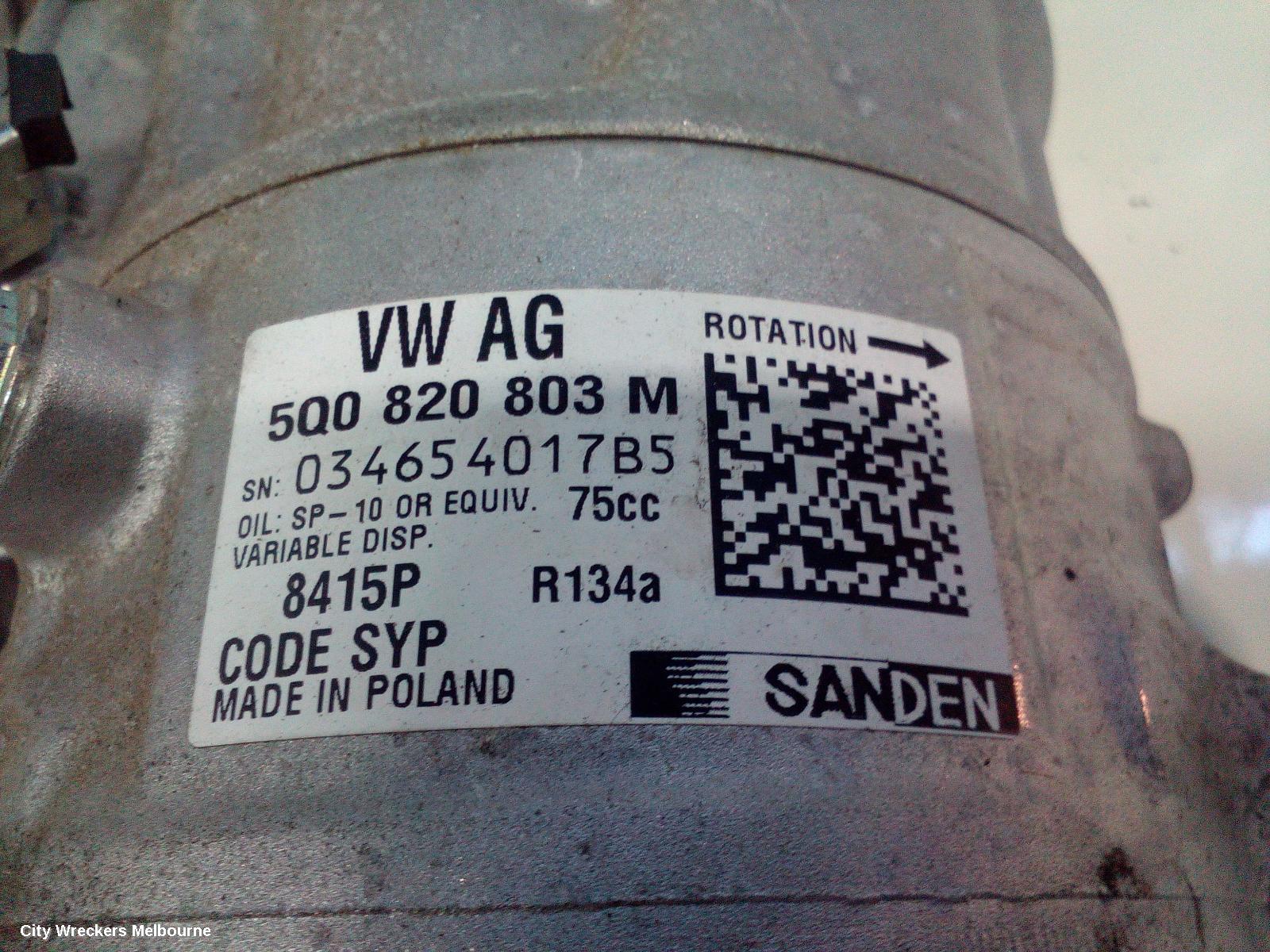 SKODA FABIA A/C COMPRESSOR, NJ, 1.0/1.2, PETROL, 01/2015 - 06/2019 - Image 2
