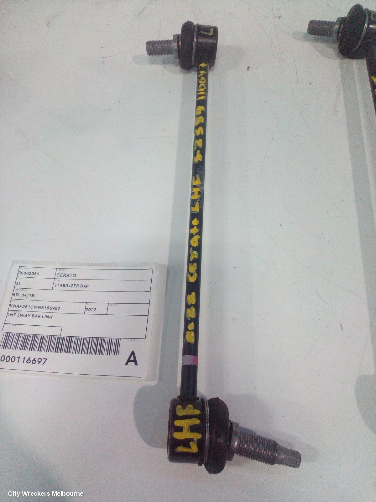 KIA CERATO STABILISER BAR, BD, 04/2018 - 09/2024 - Image 1
