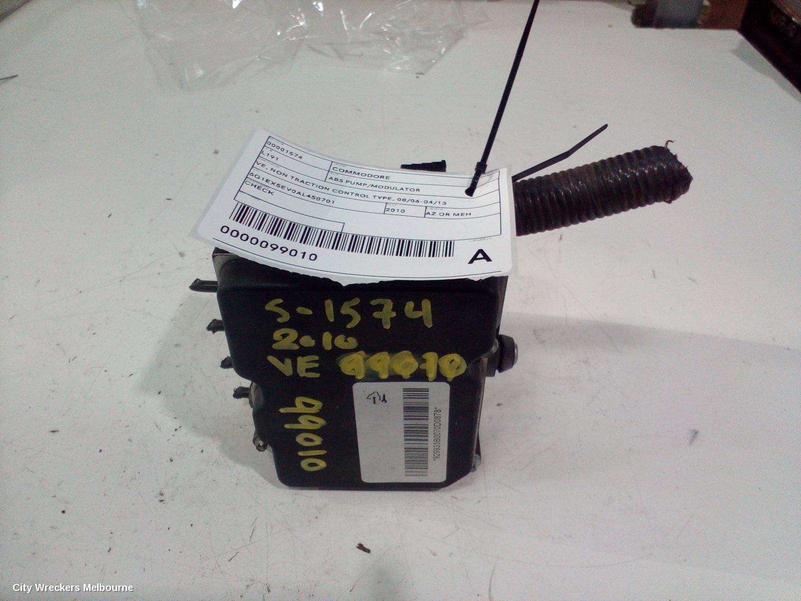 HOLDEN COMMODORE ABS PUMP/MODULATOR, VE, NON TRACTION CONTROL TYPE, 08/2006 - 04/2013 - Image 1