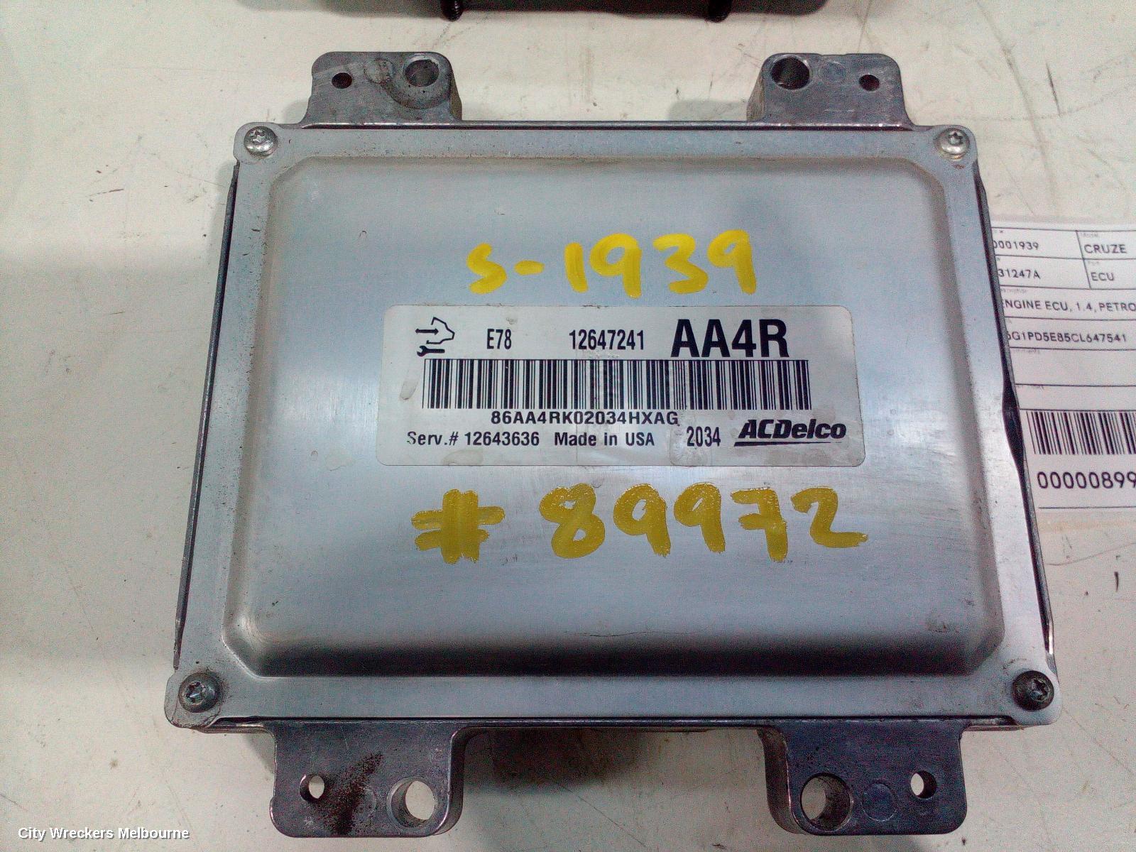 HOLDEN CRUZE ECU, ENGINE ECU, 1.4, PETROL, TURBO, ECU ONLY, JH, 03/2011 - 01/2017 - Image 2
